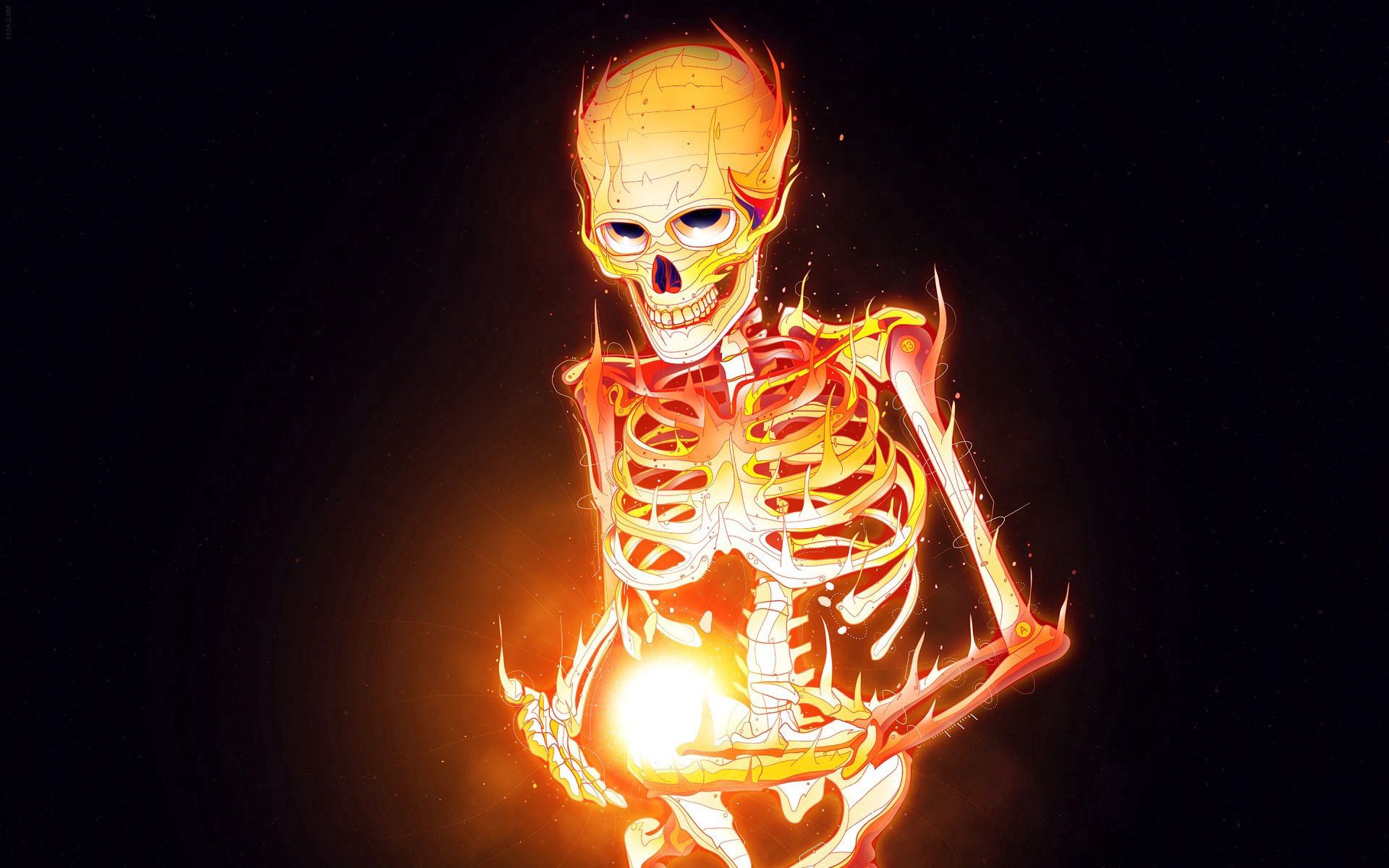110547 descargar imagen esqueleto, arte, fuego, dado, huesos: fondos de pantalla y protectores de pantalla gratis