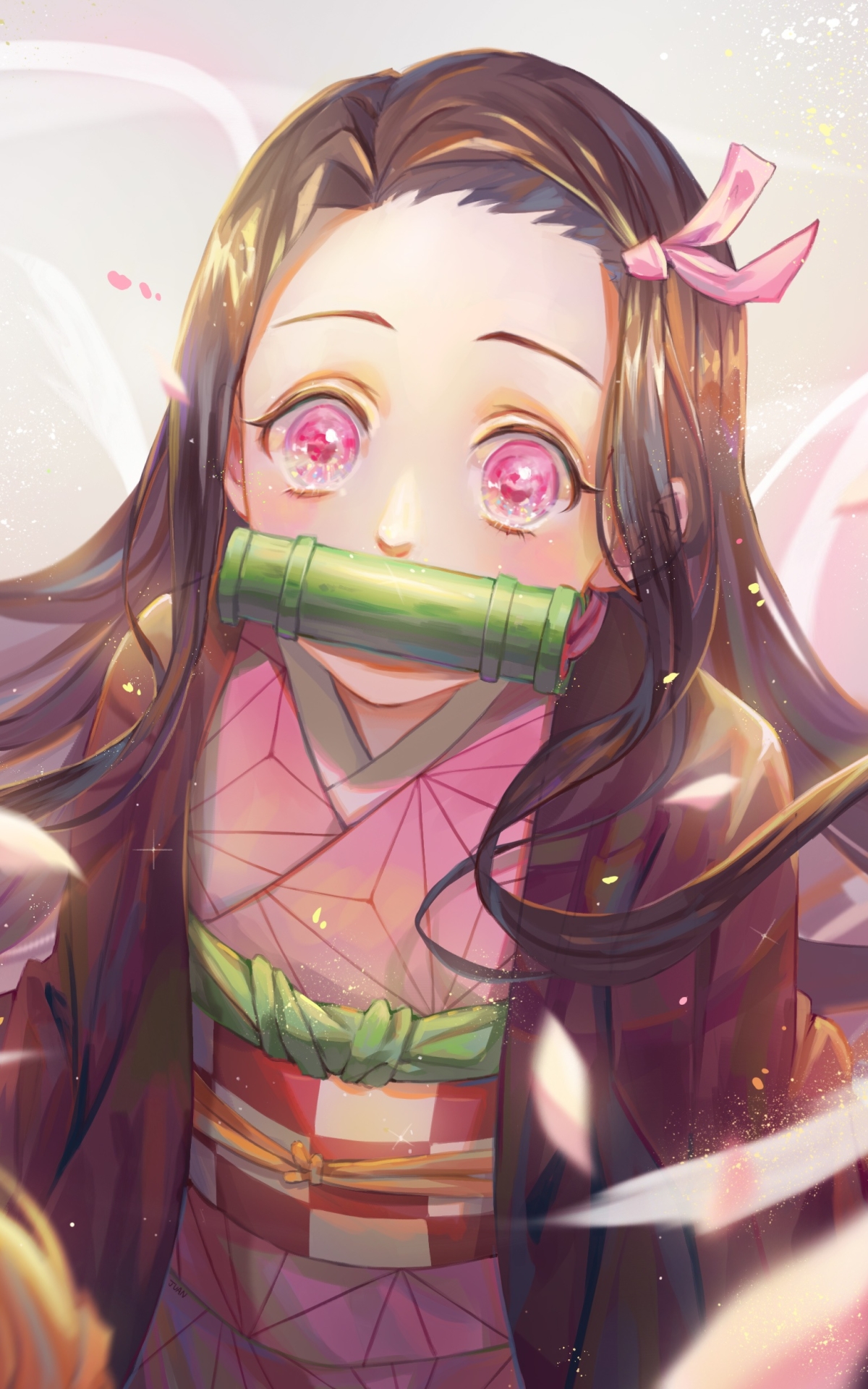 Handy-Wallpaper Animes, Nezuko Kamado, Demon Slayer, Kimetsu No Yaiba kostenlos herunterladen.