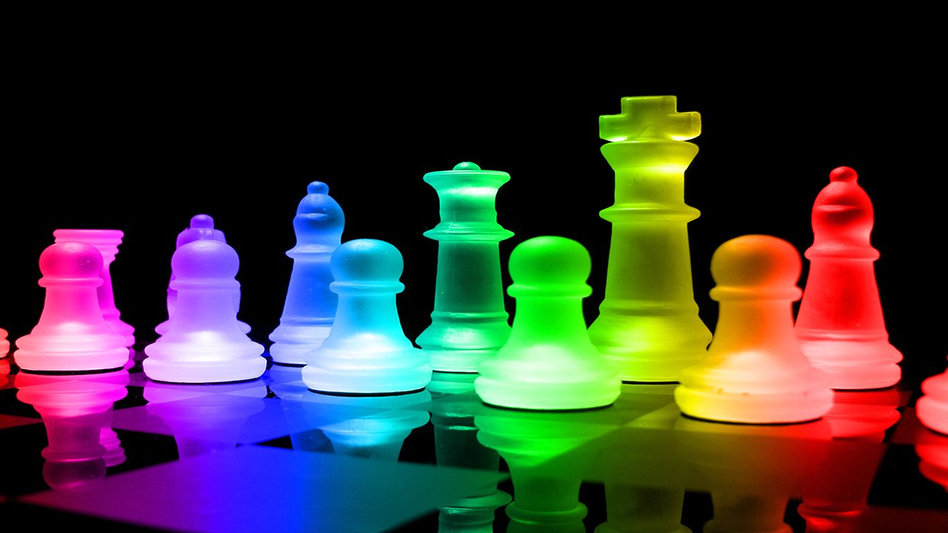 Download mobile wallpaper Chess, Rainbow, Game for free.