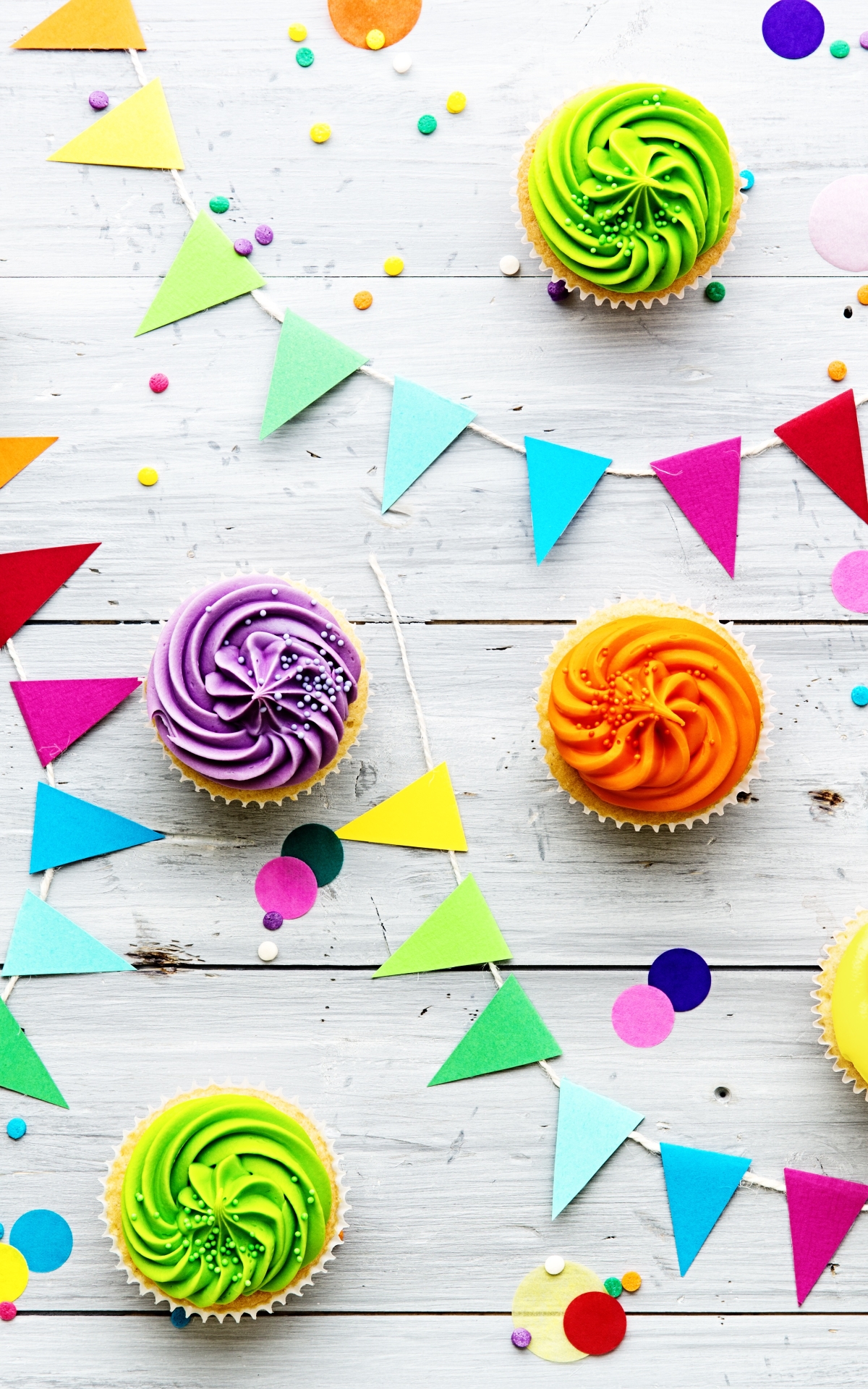 Handy-Wallpaper Farben, Bunt, Süßigkeiten, Cupcake, Nahrungsmittel kostenlos herunterladen.