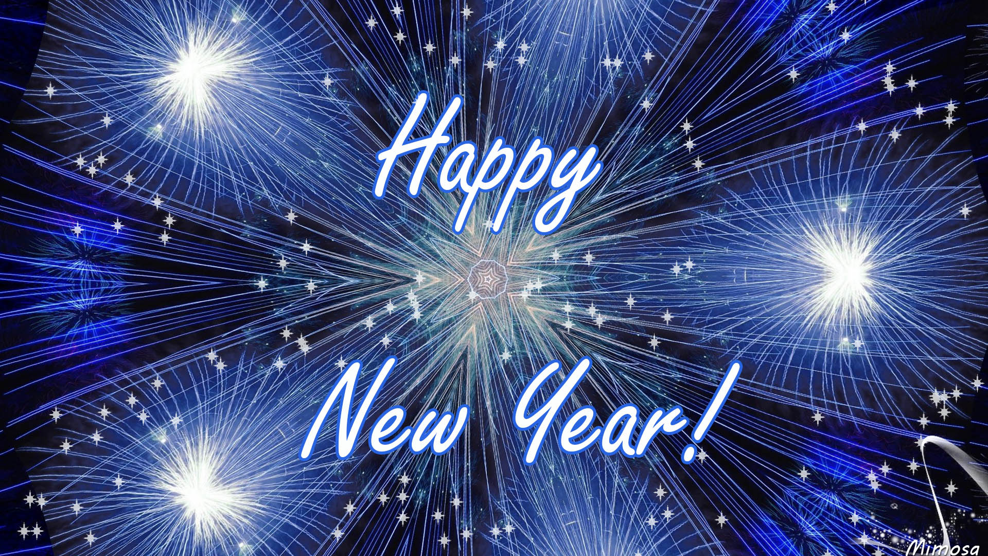 無料モバイル壁紙新年, 光, 明るい, 青い, 万華鏡, 星, ホリデーをダウンロードします。