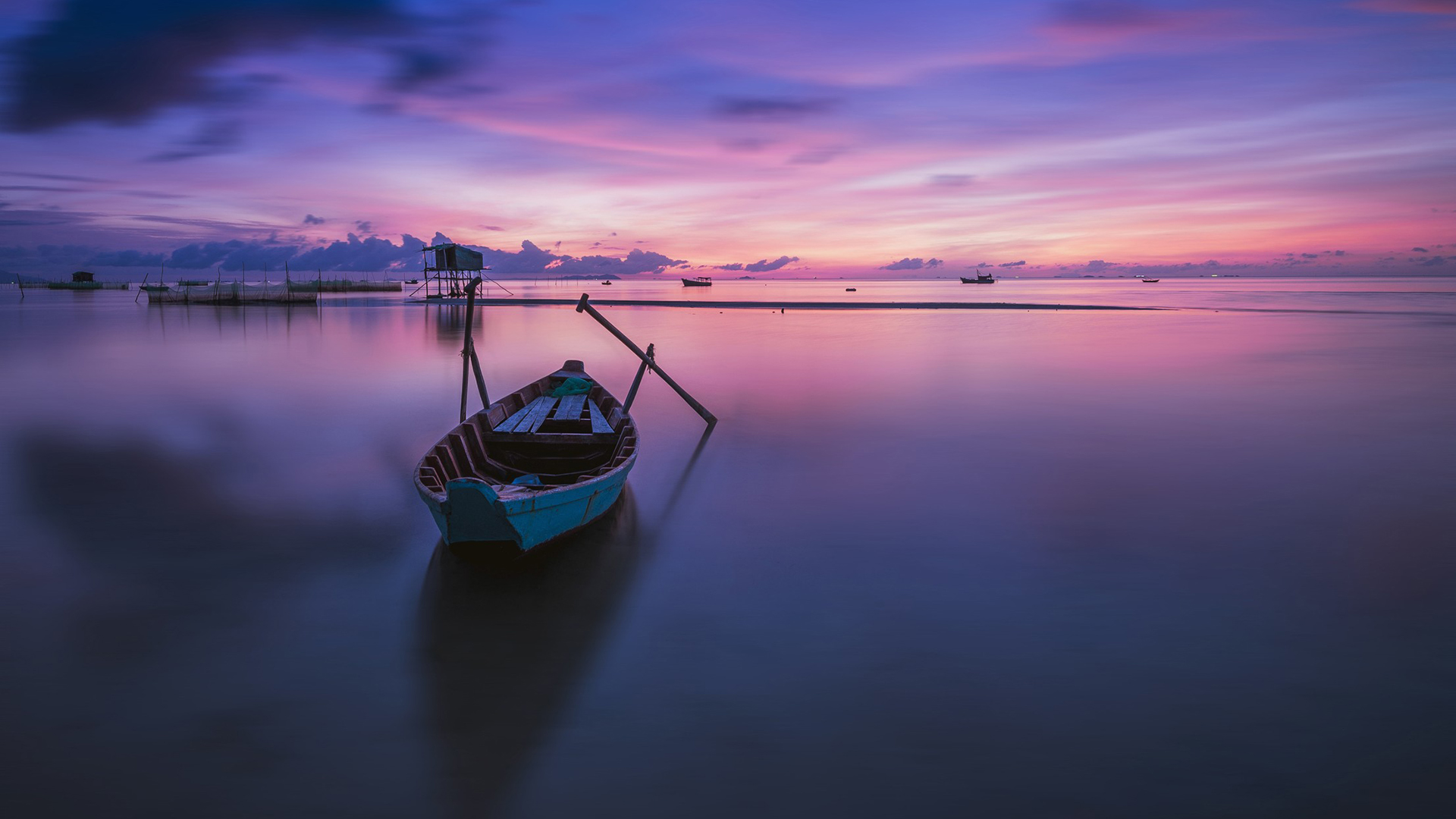 Free download wallpaper Sunset, Sea, Horizon, Ocean, Boat, Vehicles on your PC desktop