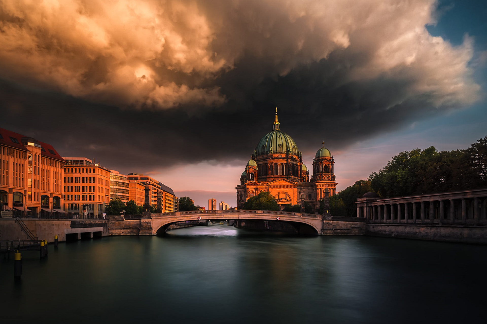 PCデスクトップに橋, ベルリン, 大聖堂, 建築, クラウド, 宗教的, ベルリン大聖堂画像を無料でダウンロード