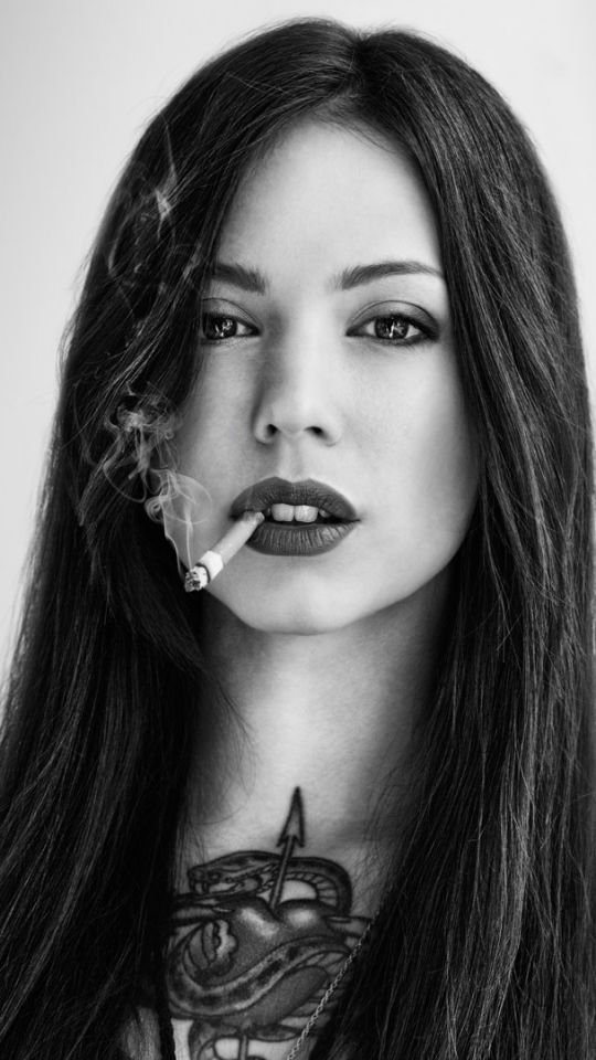 Download mobile wallpaper Tattoo, Women, Smoking for free.