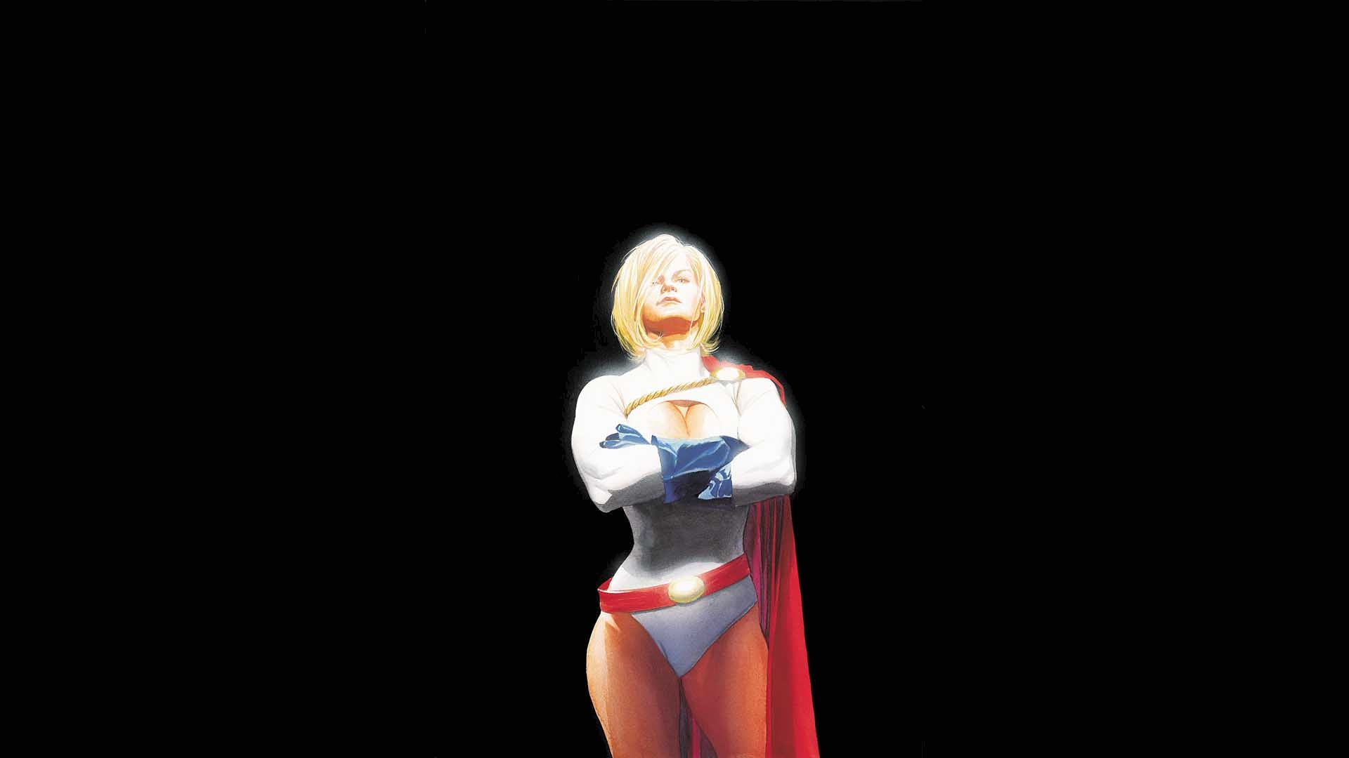 comics, justice society of america, belt, blonde, cape, glove, power girl, justice league