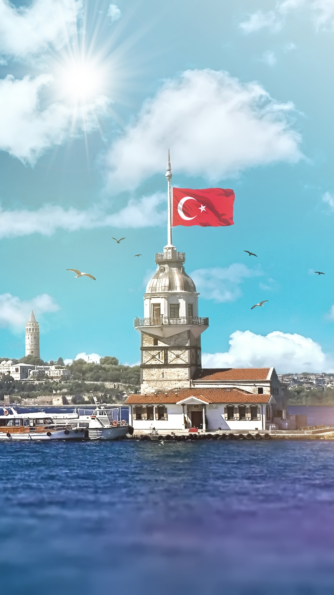 Скачать картинку Города, Башня, Турция, Стамбул, Сделано Человеком в телефон бесплатно.