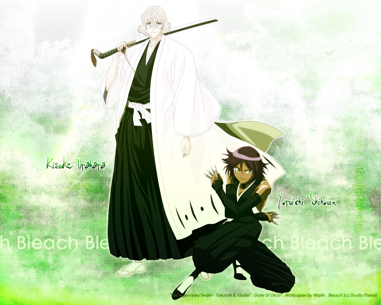 Handy-Wallpaper Bleach, Animes, Yoruichi Shihoin, Kisuke Urahara kostenlos herunterladen.