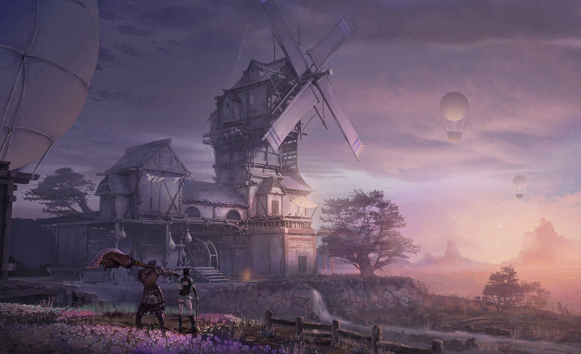 Download mobile wallpaper Fantasy, Building, Windmill for free.