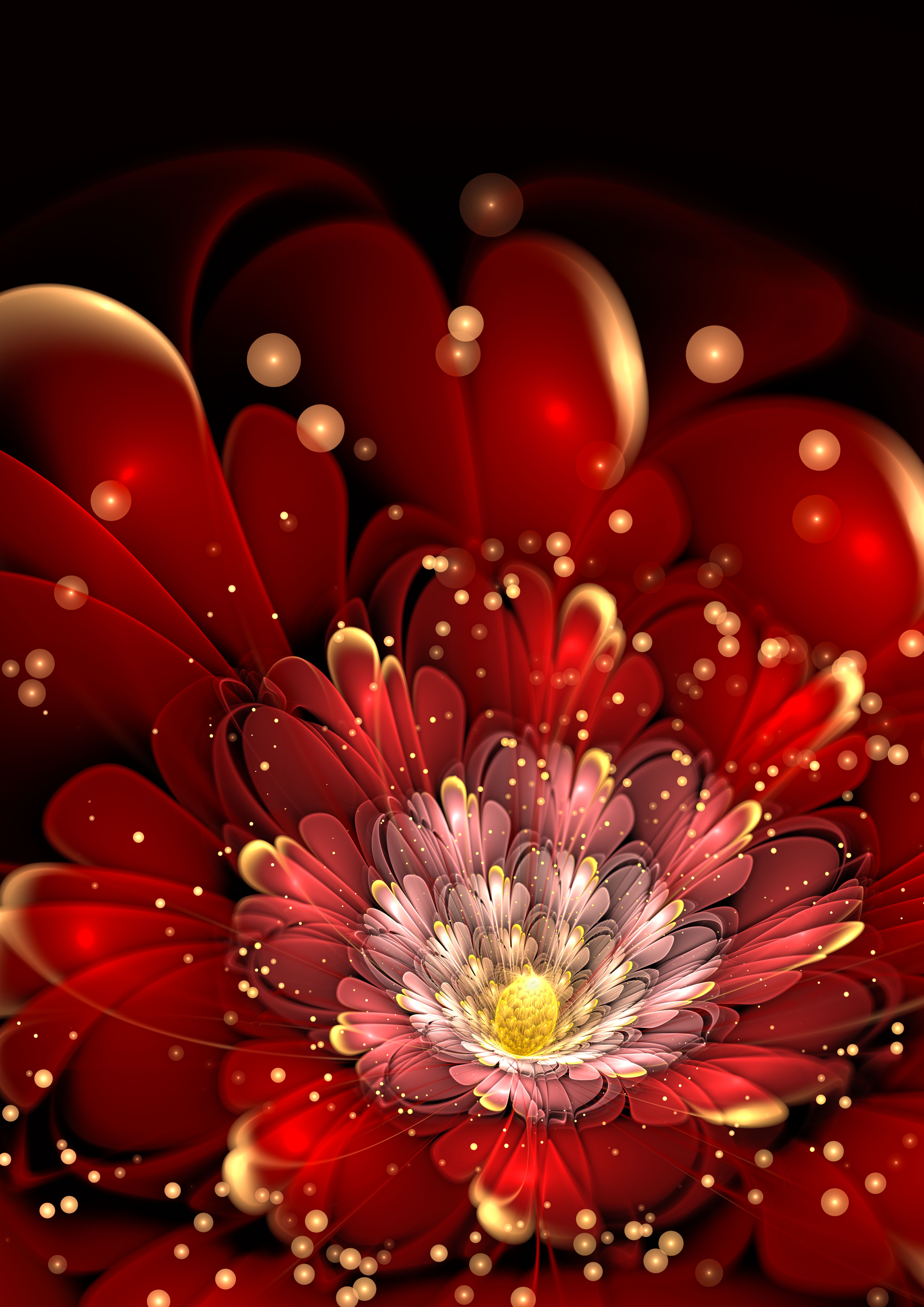 abstract, fractal, brilliance, shine, flower, form HD wallpaper