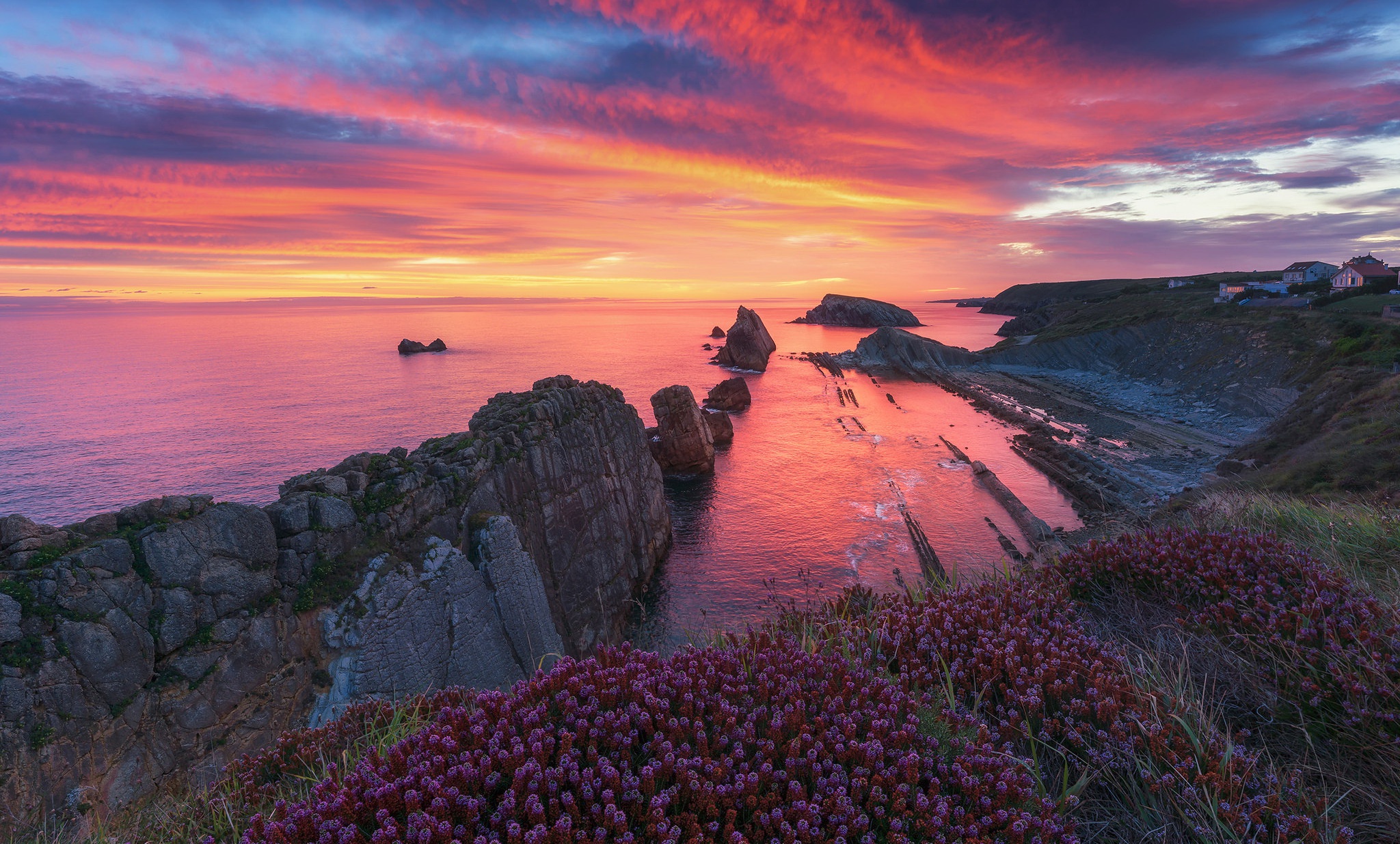 Free download wallpaper Nature, Sunset, Sky, Horizon, Ocean, Earth, Coastline on your PC desktop