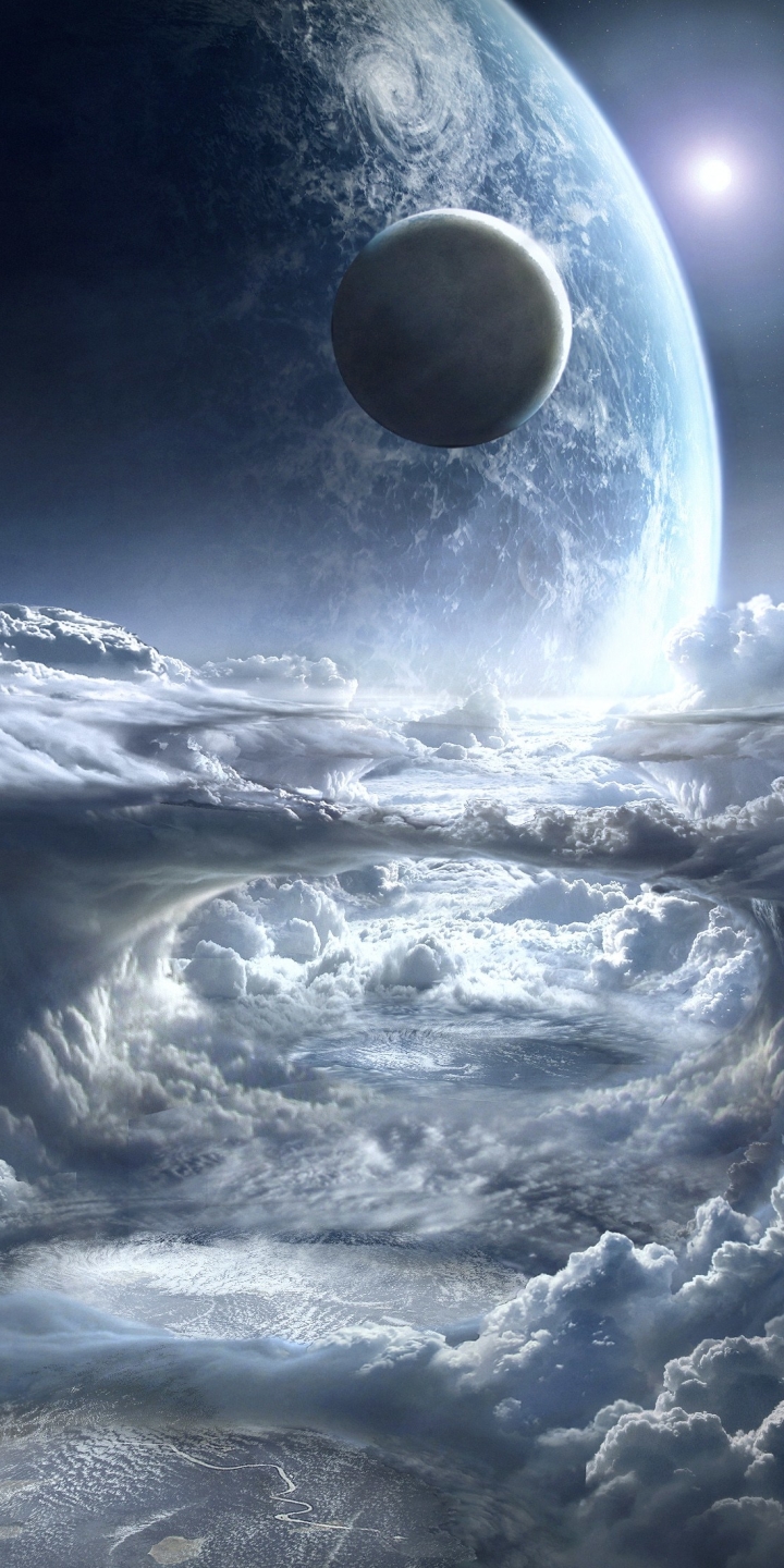 Handy-Wallpaper Planet, Science Fiction, Wolke, Weltraum kostenlos herunterladen.