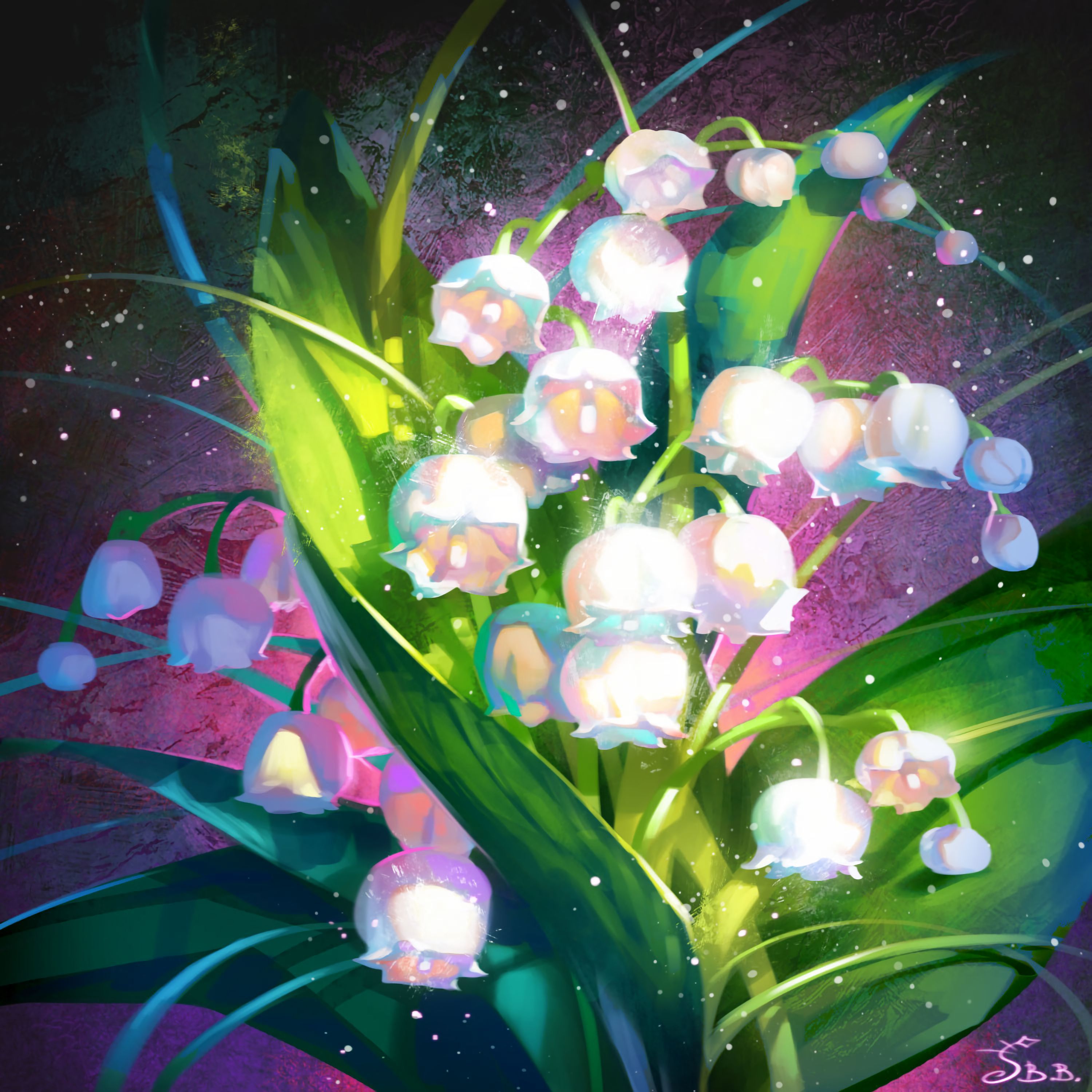 lily of the valley, flowers, art, bouquet