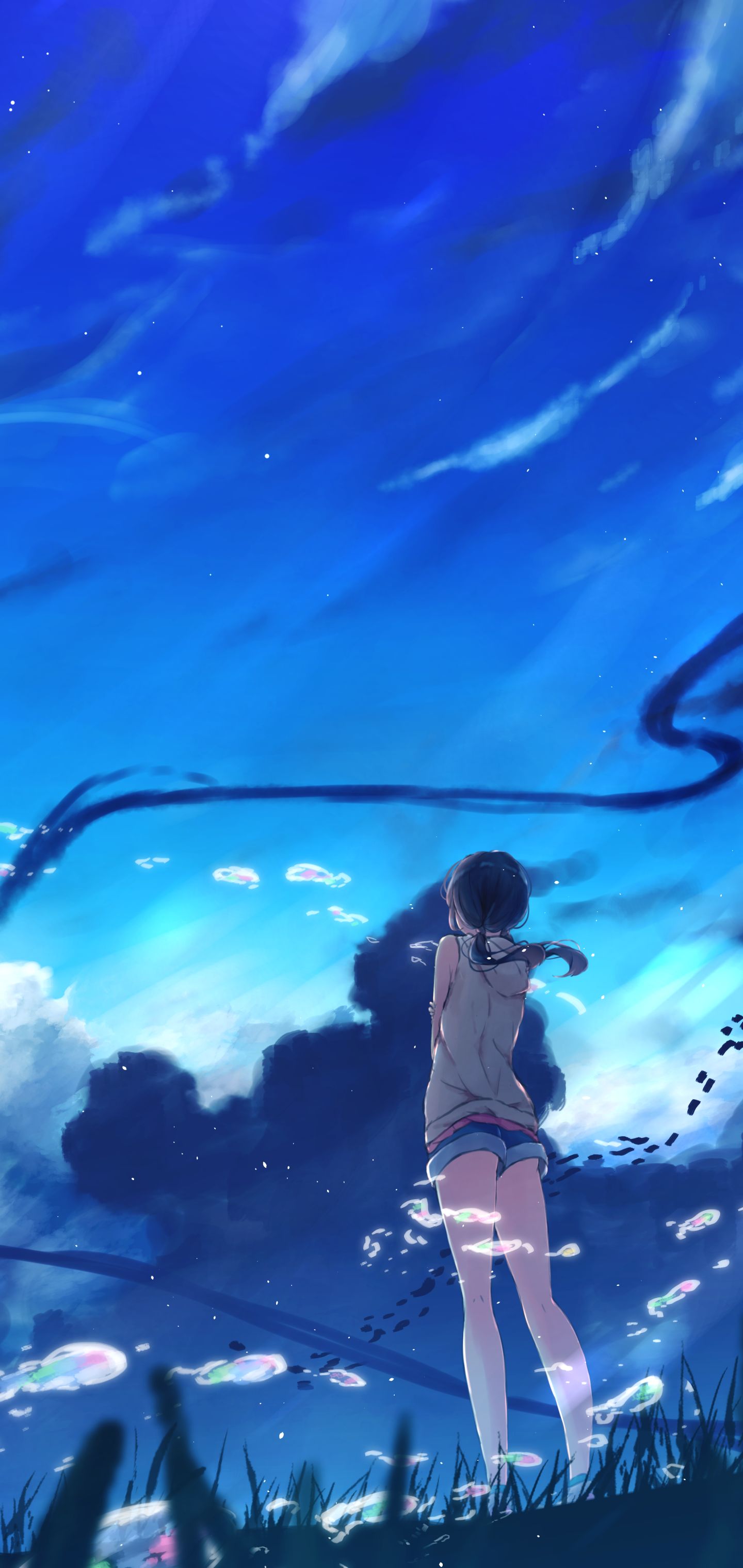 Download mobile wallpaper Anime, Sky, Cloud, Weathering With You, Hina Amano for free.