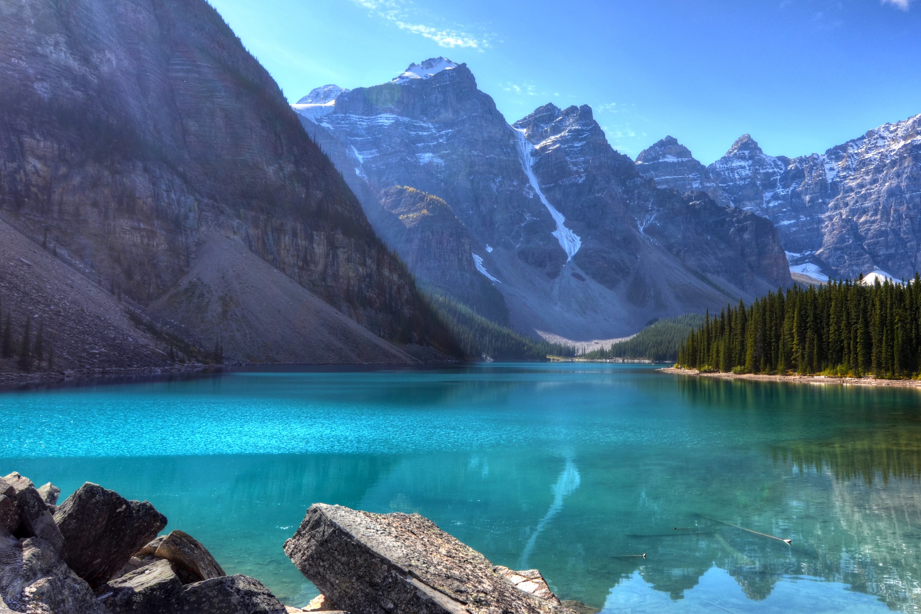 Téléchargez des papiers peints mobile Montagne, Lac, Réflexion, Canada, Falaise, Alberta, Des Lacs, Lac Moraine, Parc National Banff, Terre/nature, Réflection, Rocheuses Canadiennes gratuitement.