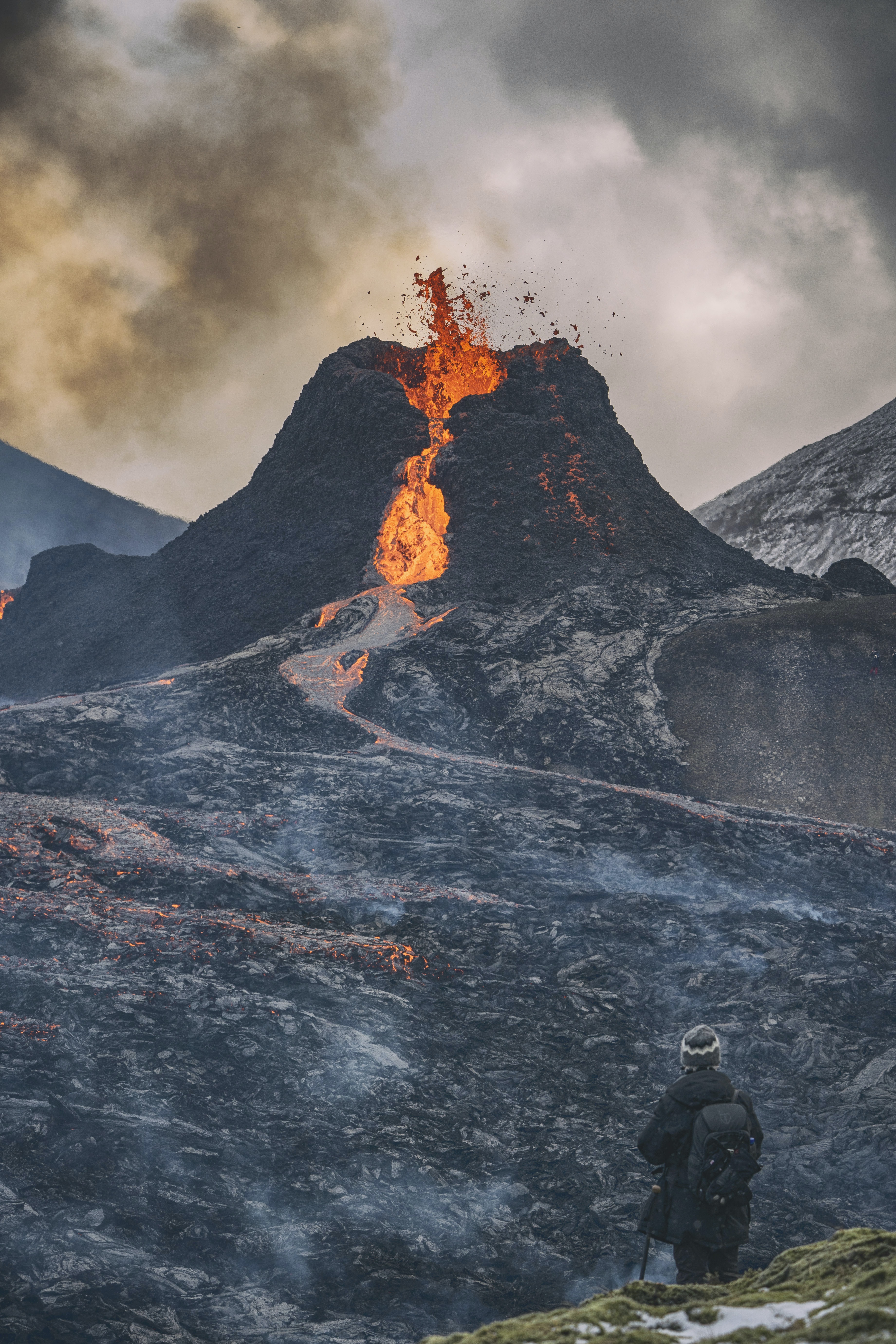 volcano, hot, eruption, nature, lava lock screen backgrounds