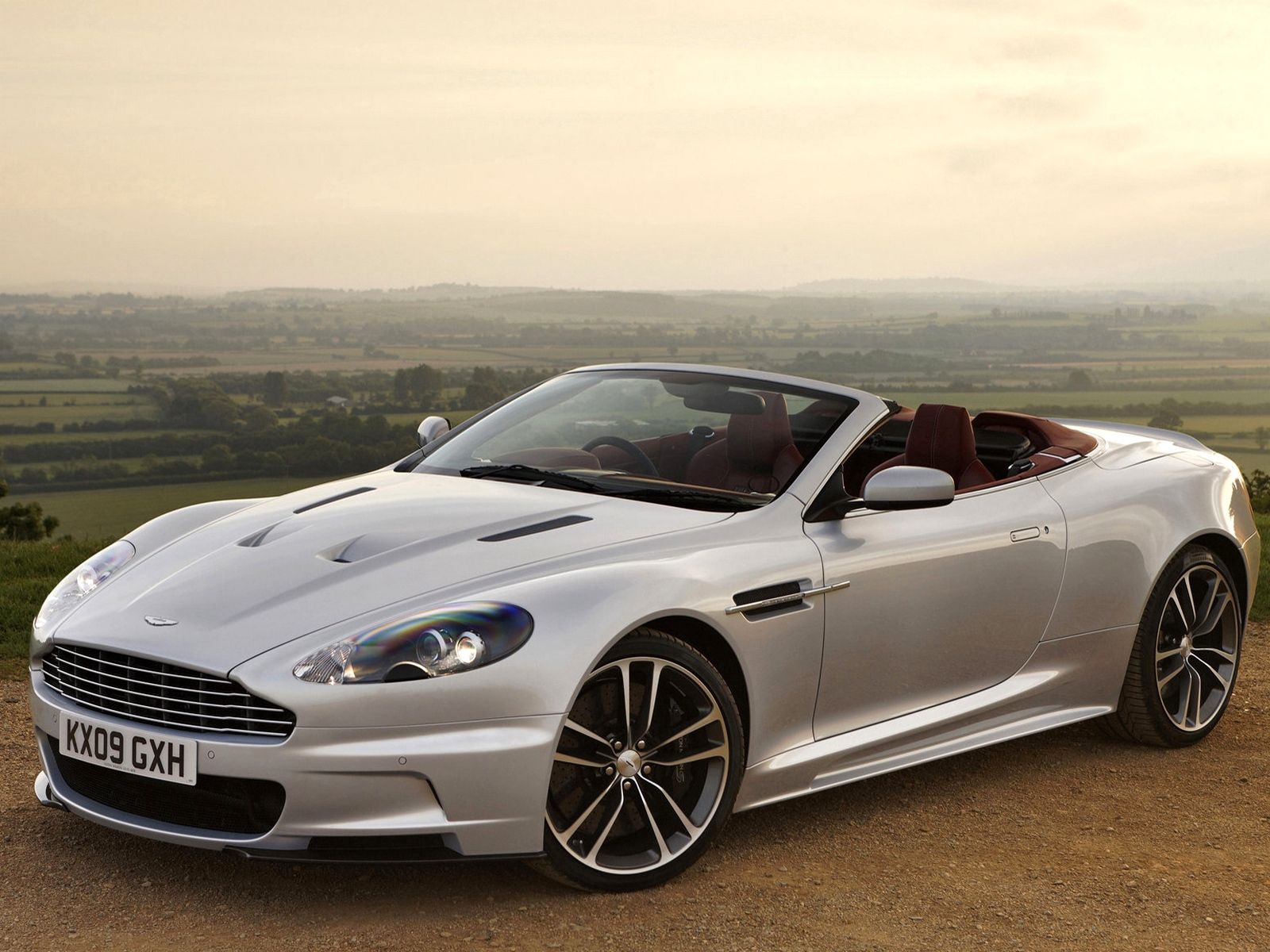 nature, aston martin, cars, side view, cabriolet, dbs, 2009, silver metallic lock screen backgrounds