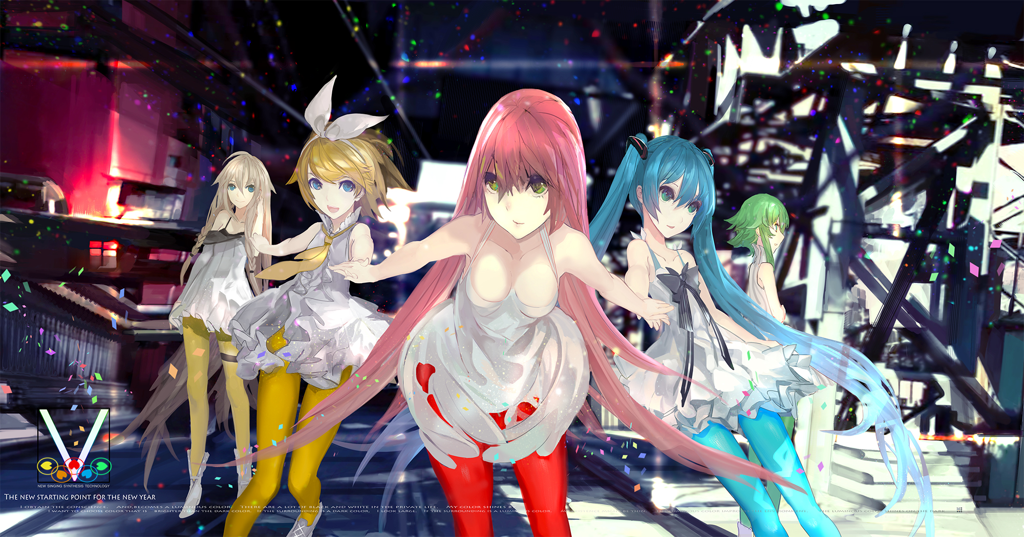 Handy-Wallpaper Vocaloid, Hatsune Miku, Animes, Lukas Megurin, Rin Kagamine, Gumi (Vocaloid), Ia (Vocaloid) kostenlos herunterladen.