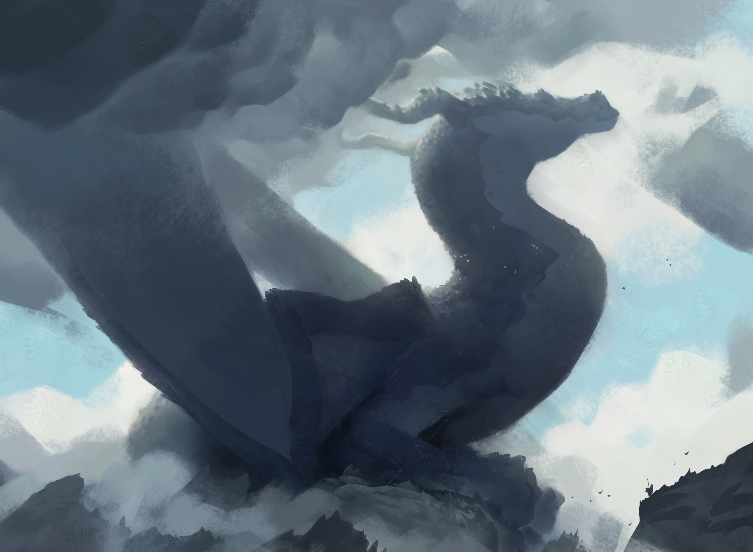 Download mobile wallpaper Fantasy, Dragon, Cloud for free.