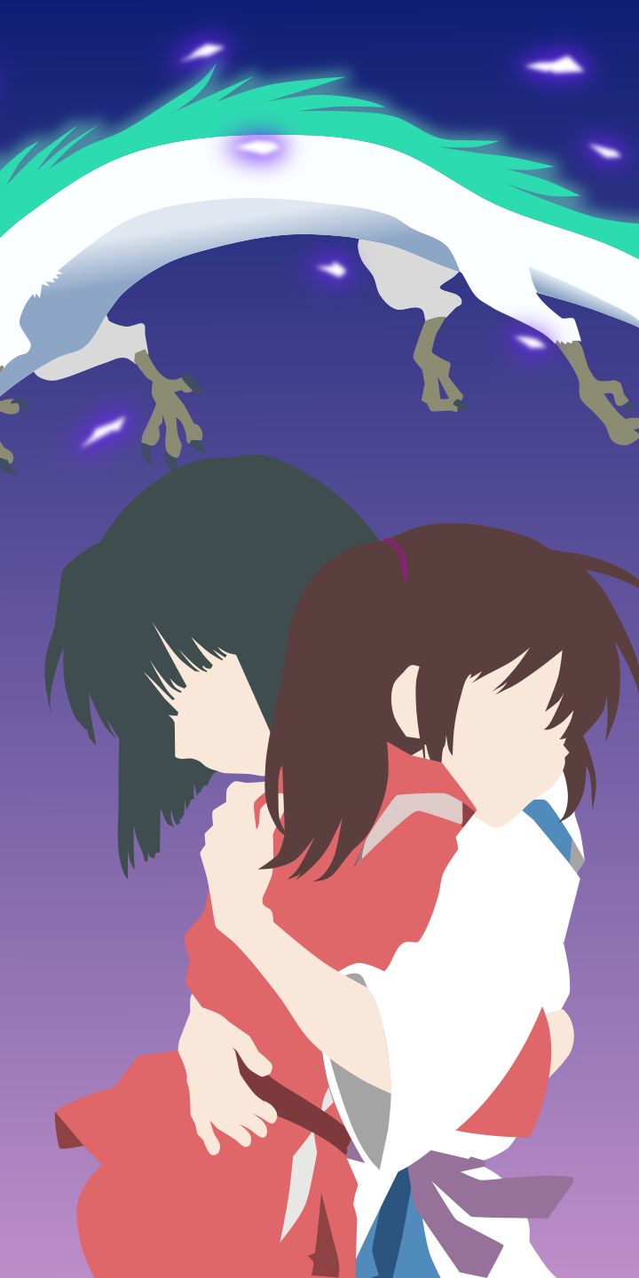 Download mobile wallpaper Anime, Minimalist, Chihiro (Spirited Away), Haku (Spirited Away), Spirited Away for free.