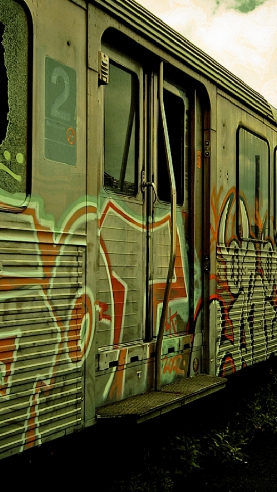 Download mobile wallpaper Graffiti, Artistic, Train for free.