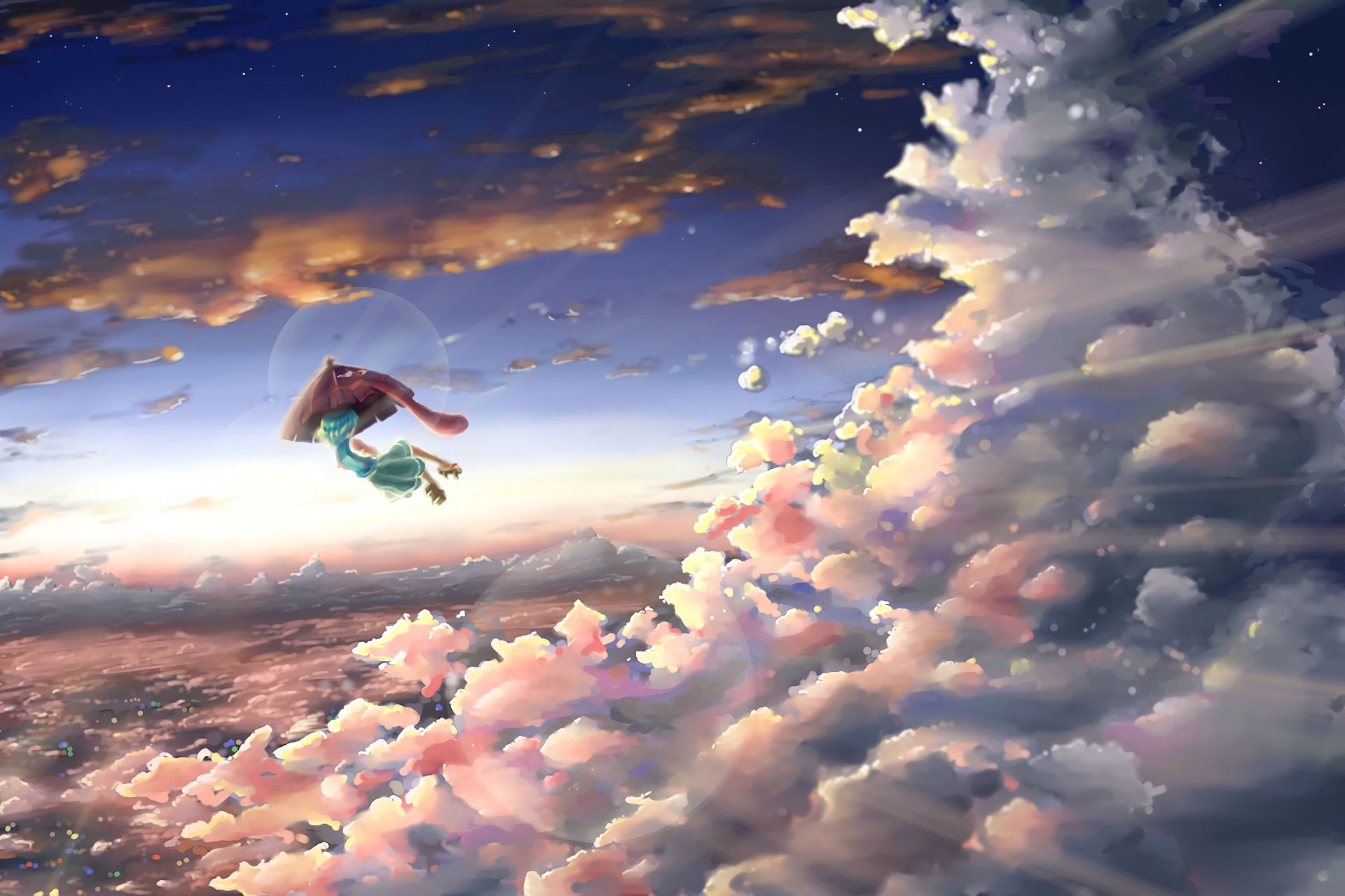 Download mobile wallpaper Anime, Sky, Touhou, Kogasa Tatara for free.