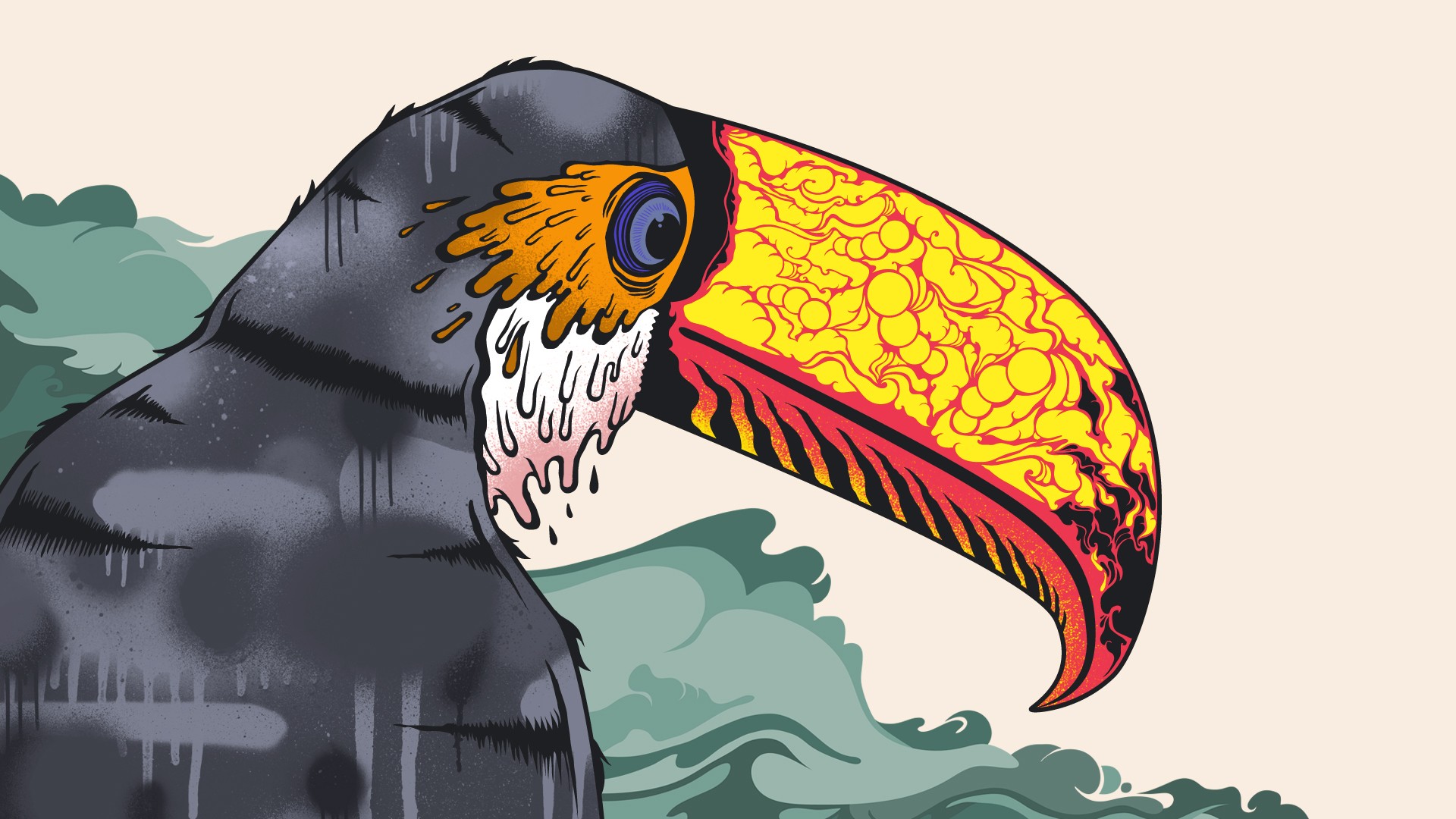 Laden Sie das Vogel, Psychedelisch, Papagei, Künstlerisch-Bild kostenlos auf Ihren PC-Desktop herunter