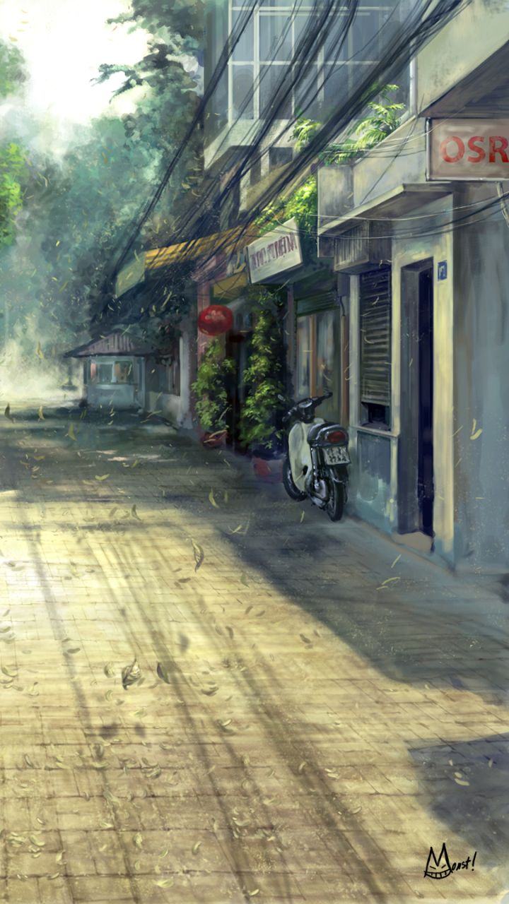 Download mobile wallpaper Anime, Street for free.