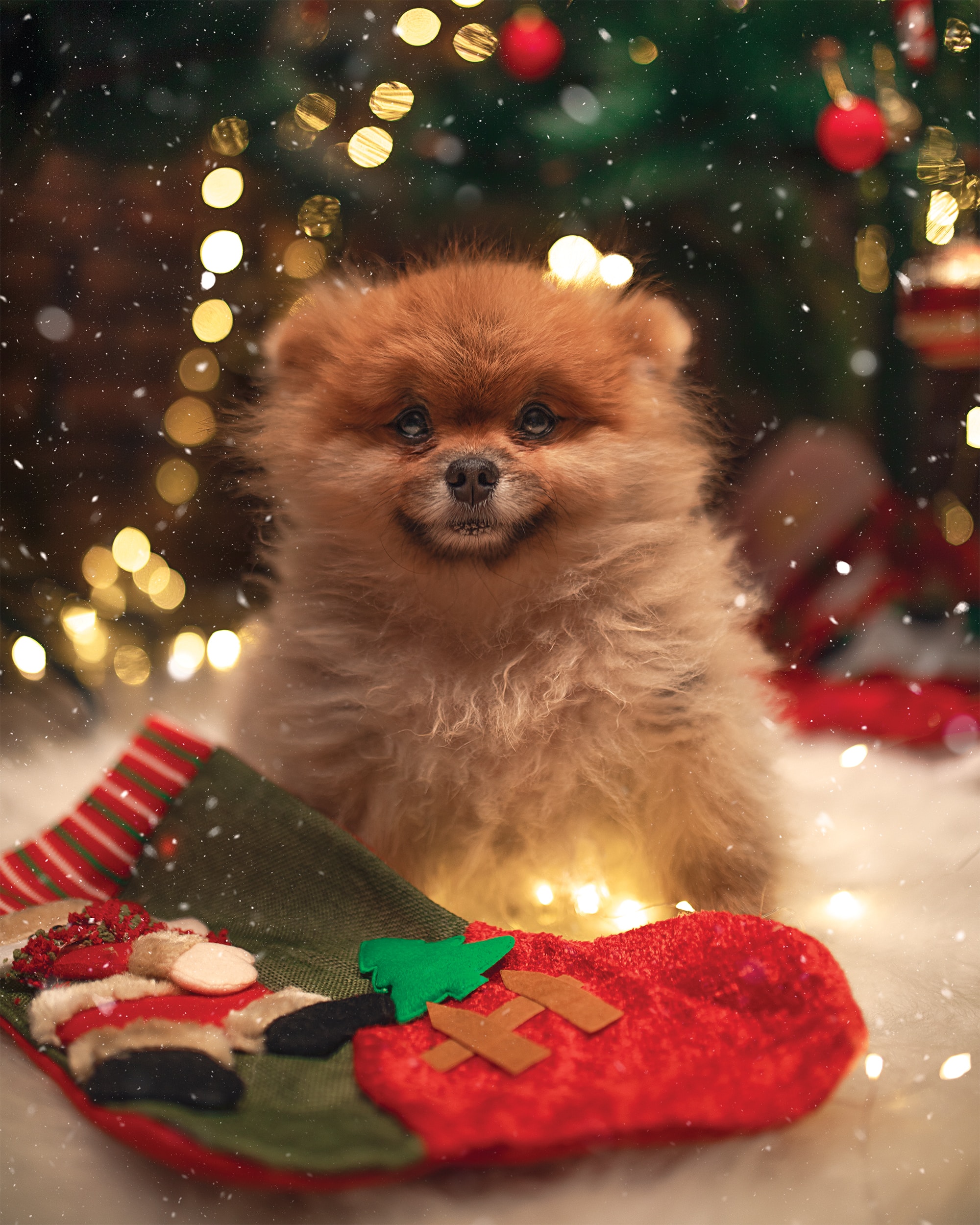 Free download wallpaper Dog, Sock, Holidays, New Year on your PC desktop