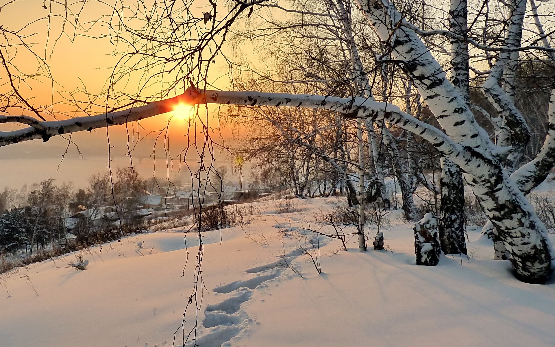 Free download wallpaper Winter, Sunset, Photography on your PC desktop