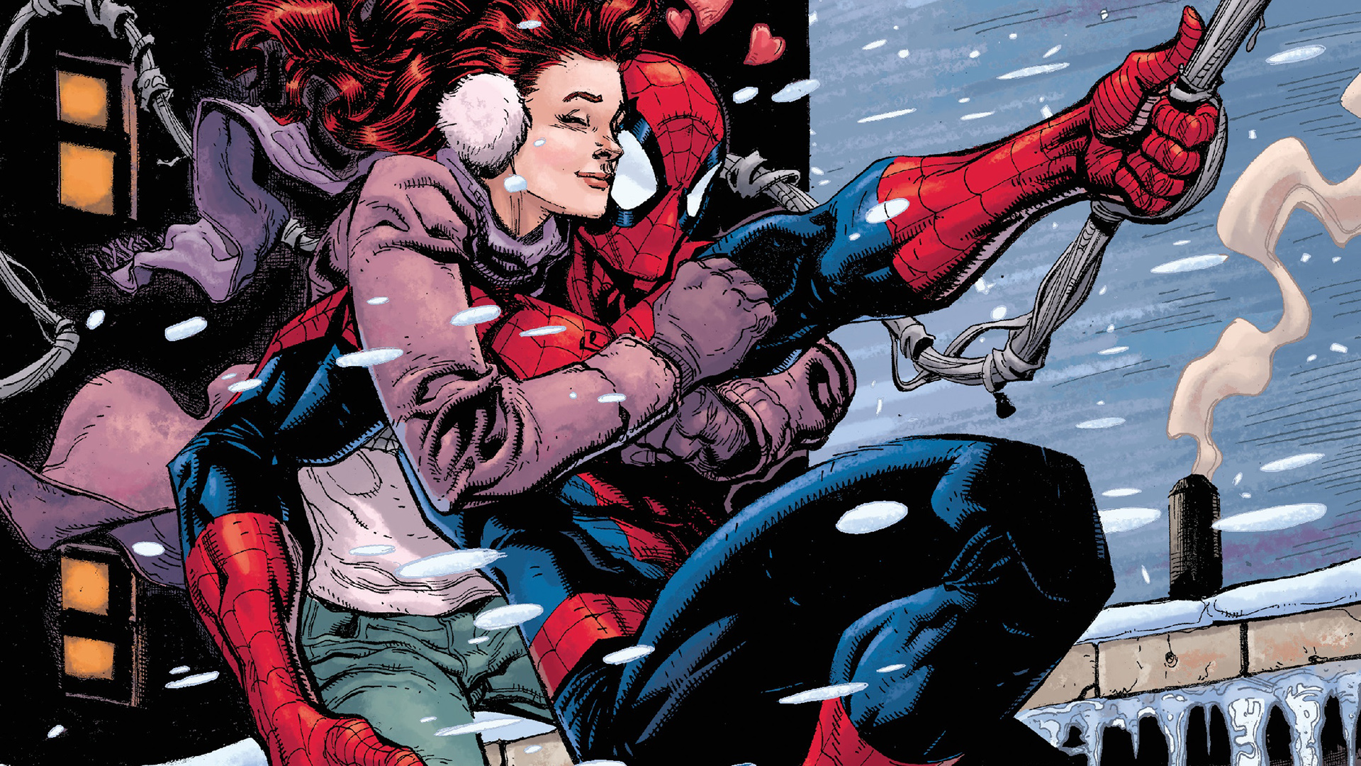 comics, spider man, christmas, love, mary jane watson, snow