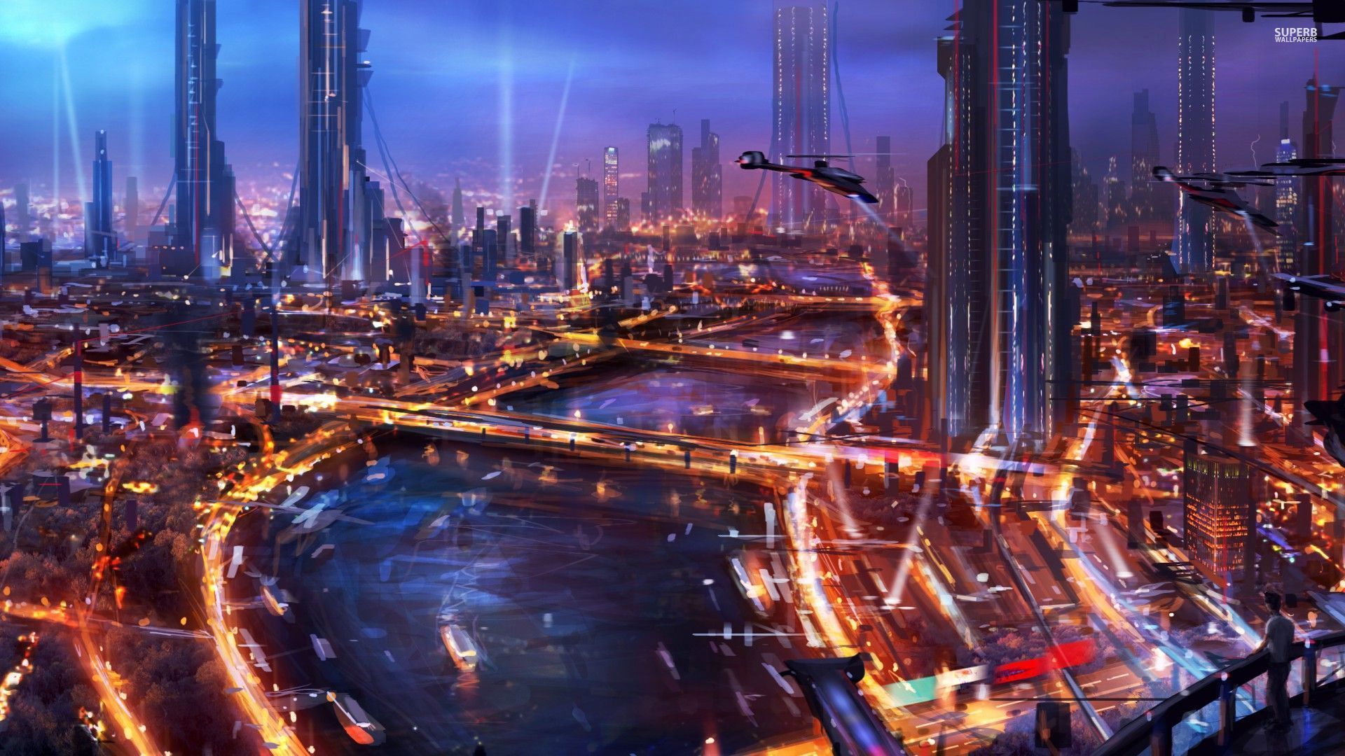 Free download wallpaper City, Sci Fi on your PC desktop