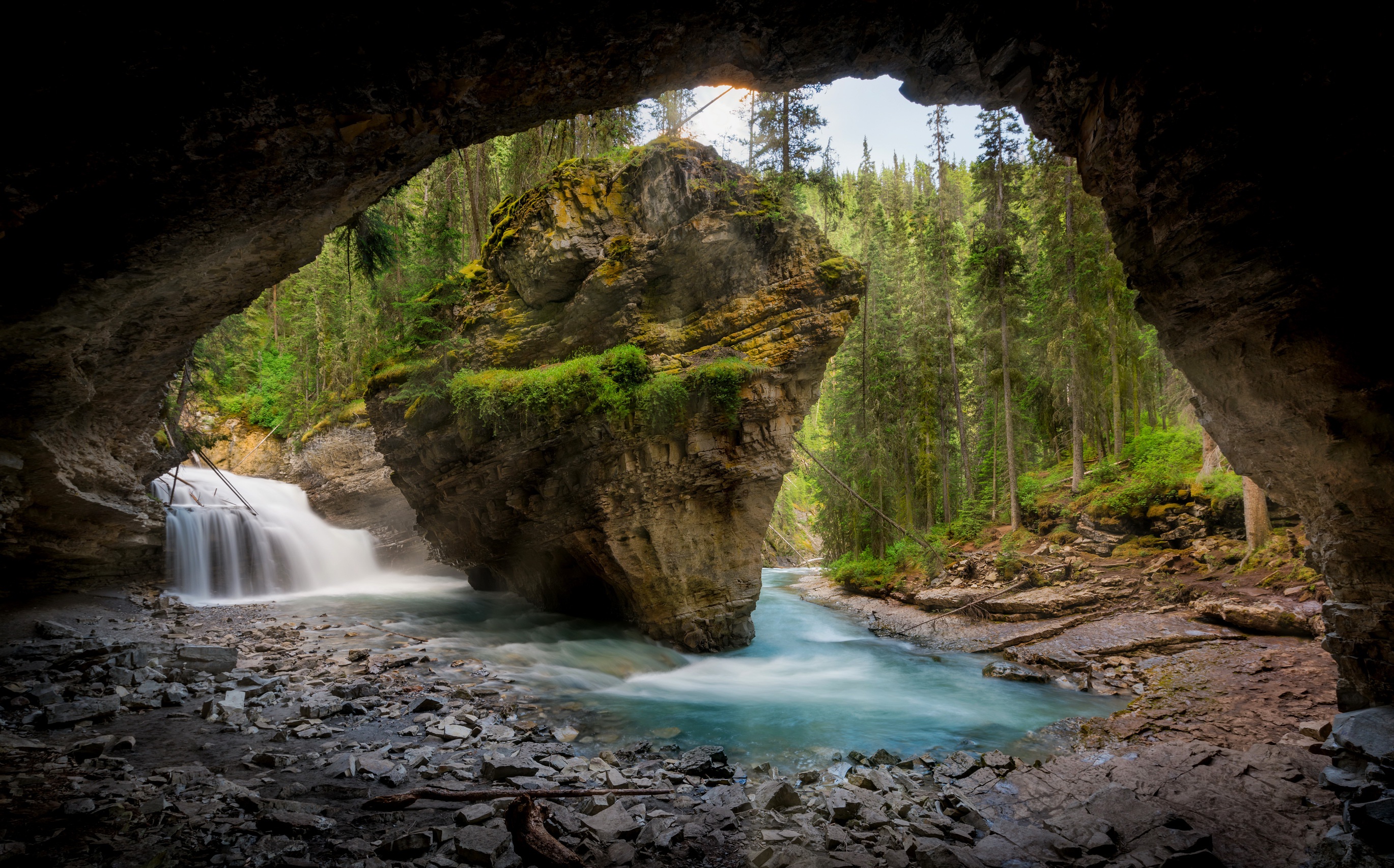 Free download wallpaper Nature, Caves, Waterfall, Earth, Cave, River on your PC desktop