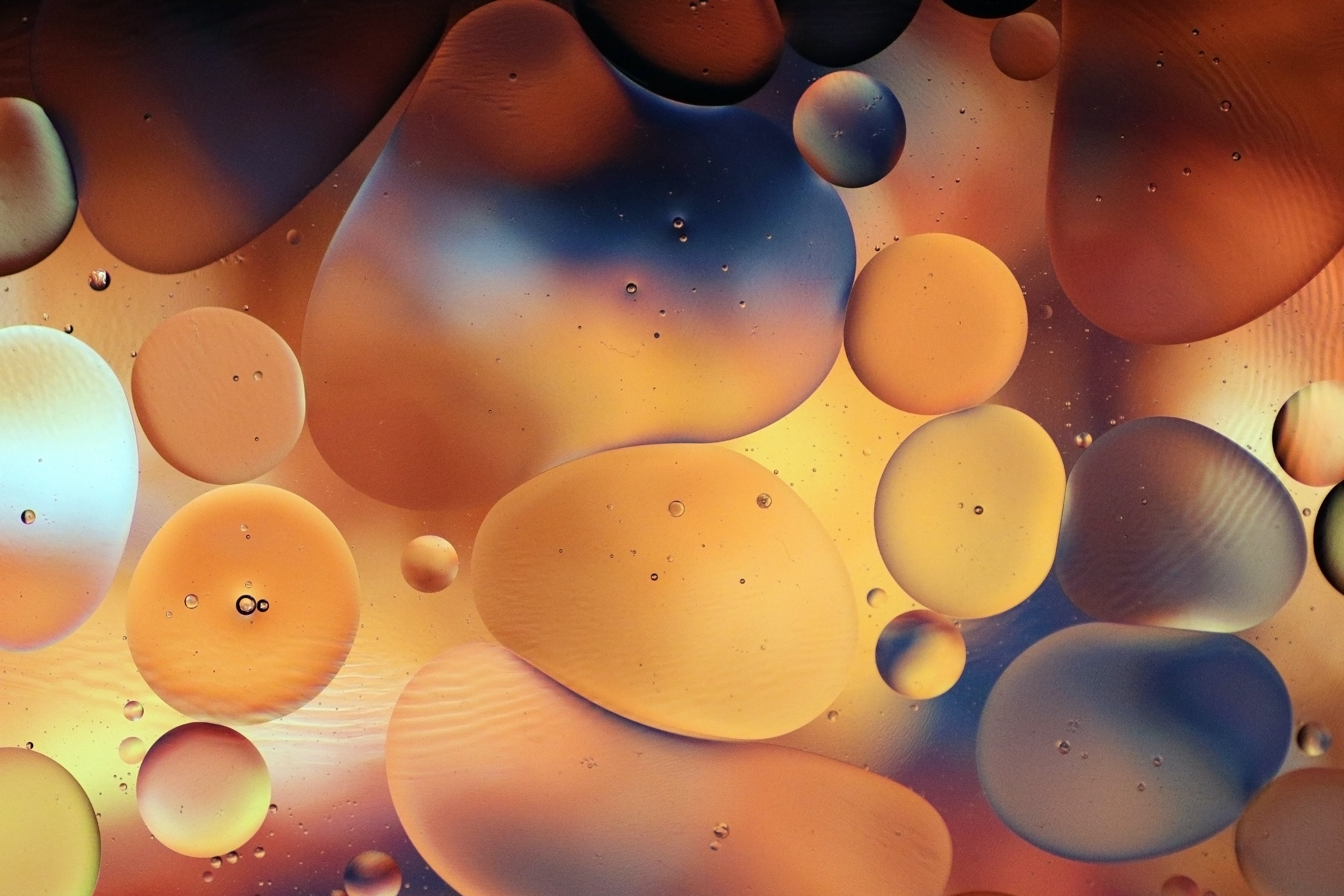 Download mobile wallpaper Bubbles, Gradient, Water, Abstract, Form for free.