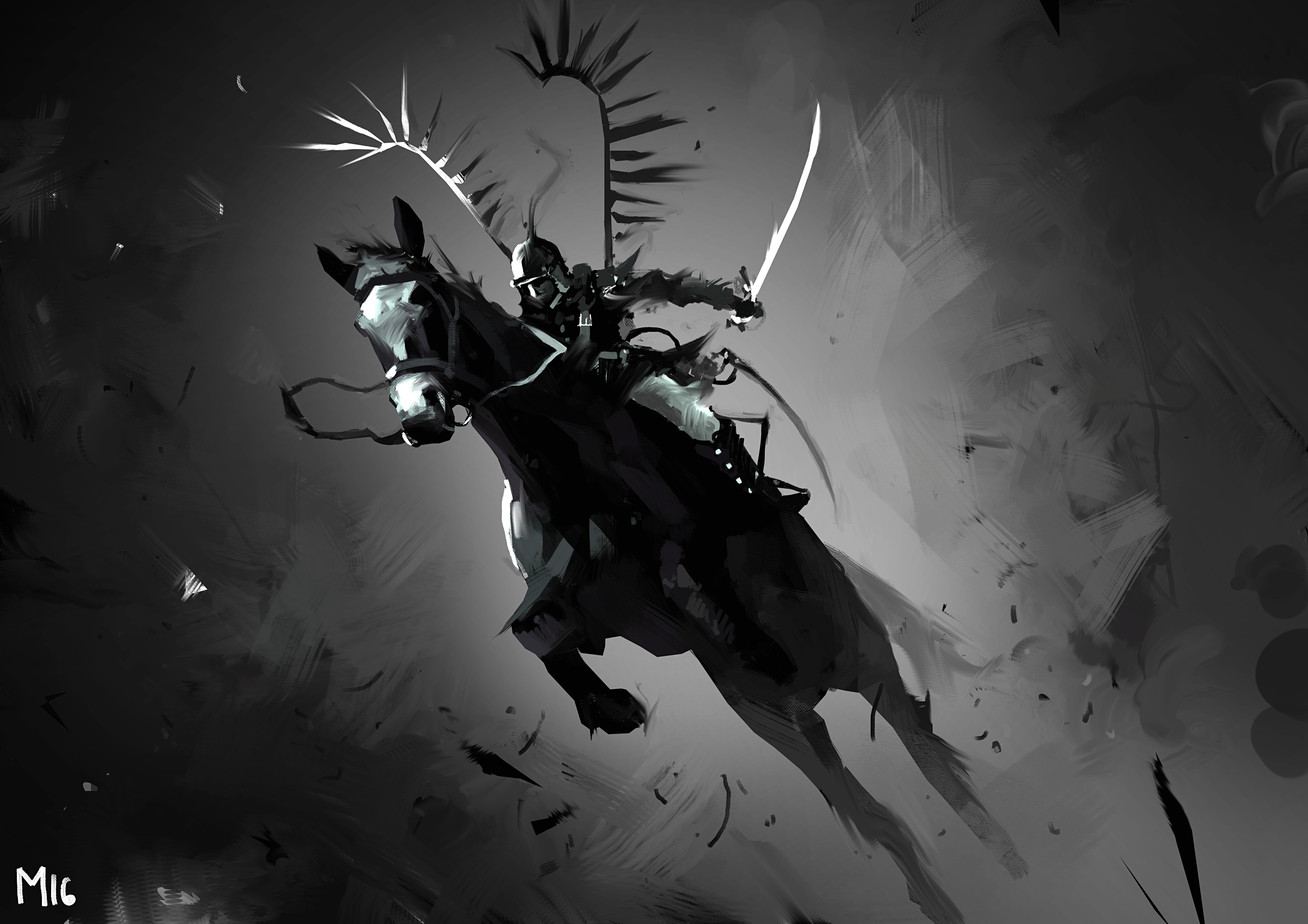 Download mobile wallpaper Fantasy, Warrior, Horse for free.