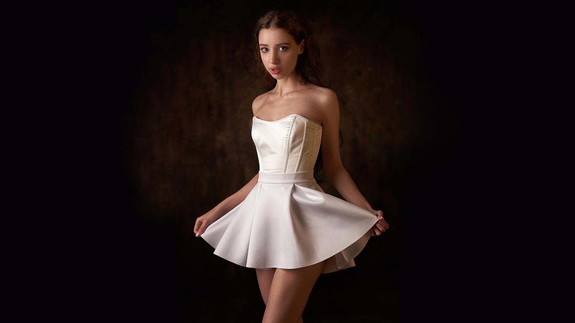PCデスクトップにドレス, モデル, 女性, 脚, ホワイトドレス画像を無料でダウンロード