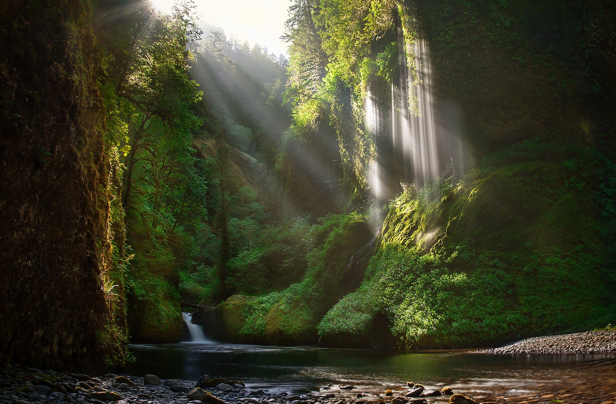 Laden Sie das Wasserfälle, Wasserfall, Sonnenstrahl, Erde/natur-Bild kostenlos auf Ihren PC-Desktop herunter