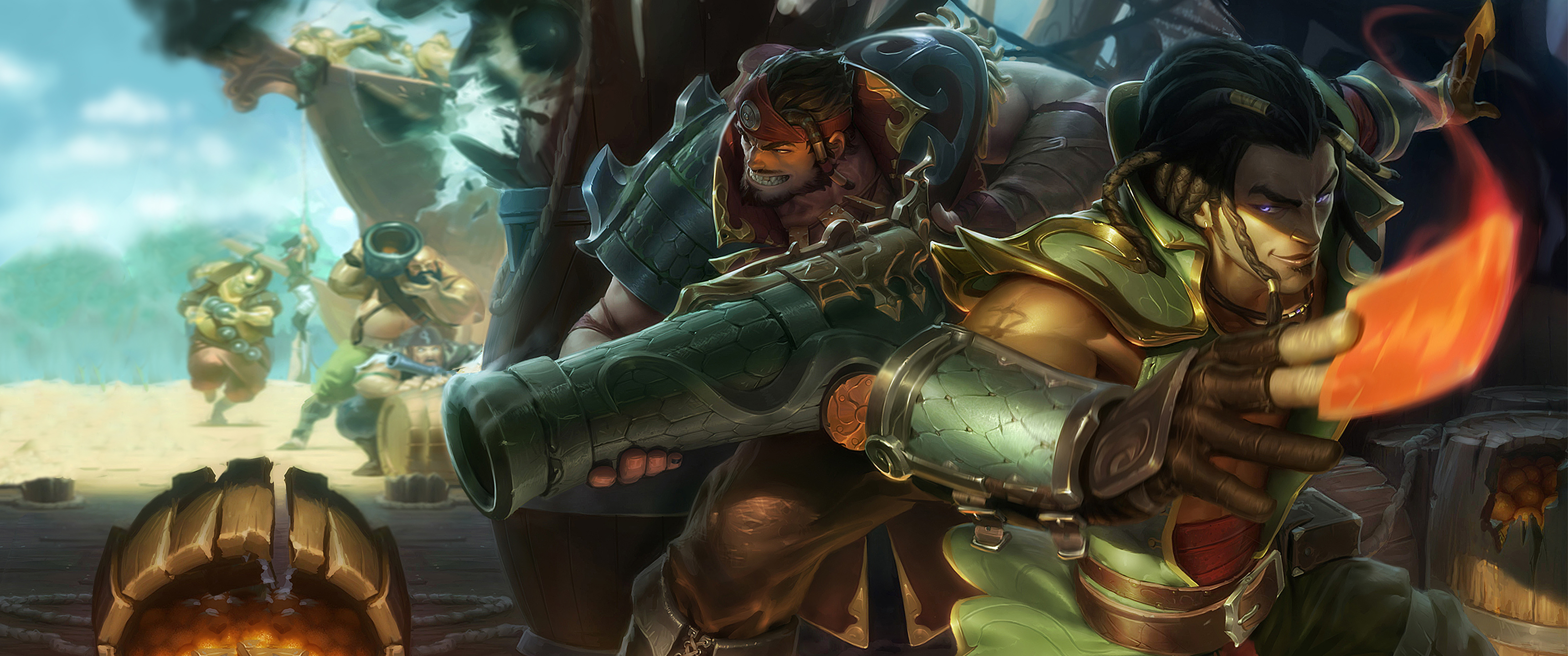Free download wallpaper League Of Legends, Pirate, Video Game, Graves (League Of Legends), Twisted Fate (League Of Legends) on your PC desktop