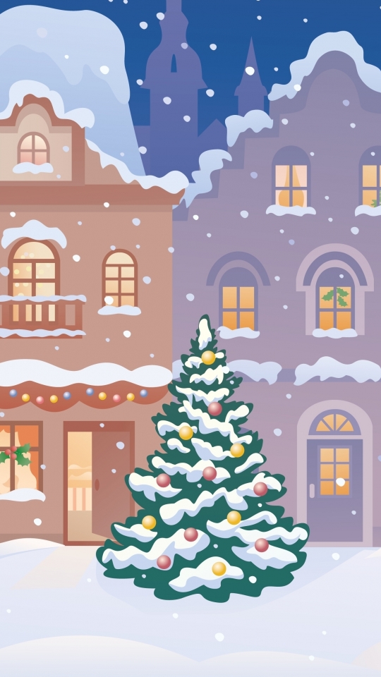 Handy-Wallpaper Feiertage, Weihnachten, Schneemann, Weihnachtsbaum kostenlos herunterladen.