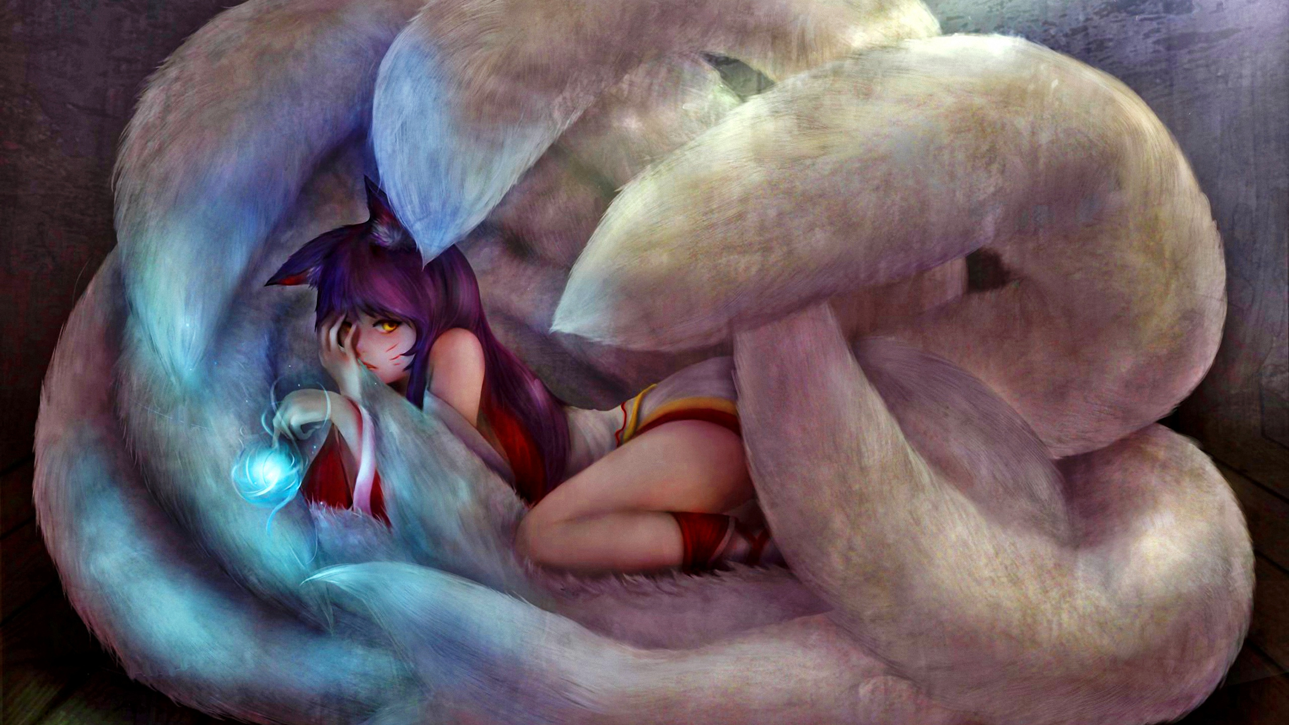 Laden Sie das Fantasie, League Of Legends, Computerspiele, Ahri (Liga Der Legenden)-Bild kostenlos auf Ihren PC-Desktop herunter