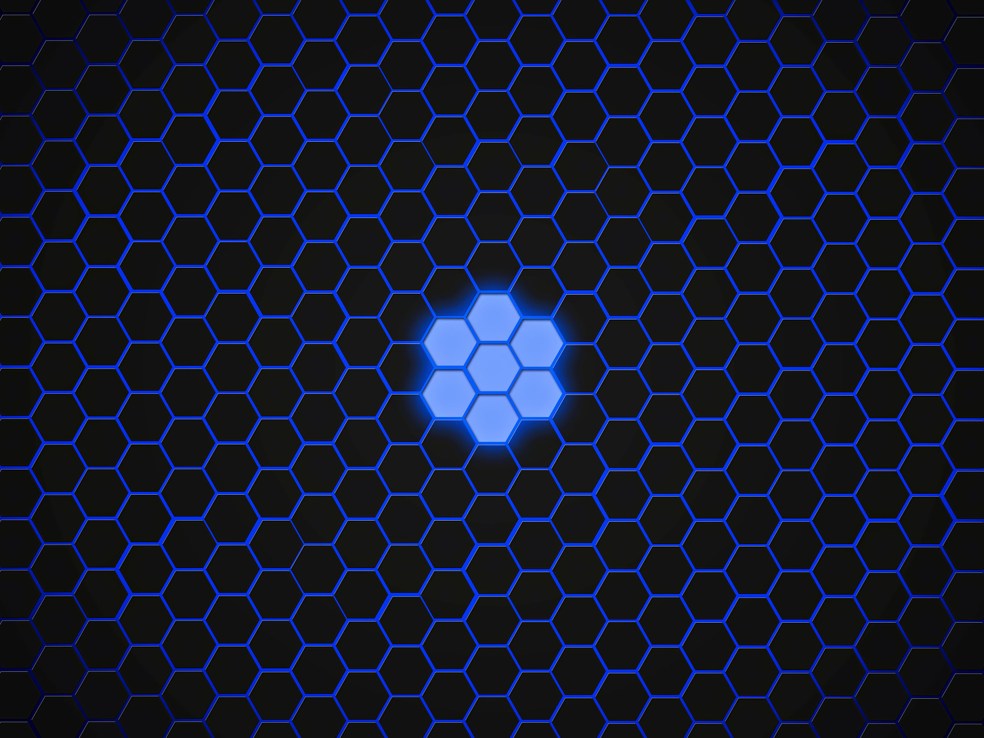 無料モバイル壁紙パターン, 青い, 概要, 六角形をダウンロードします。