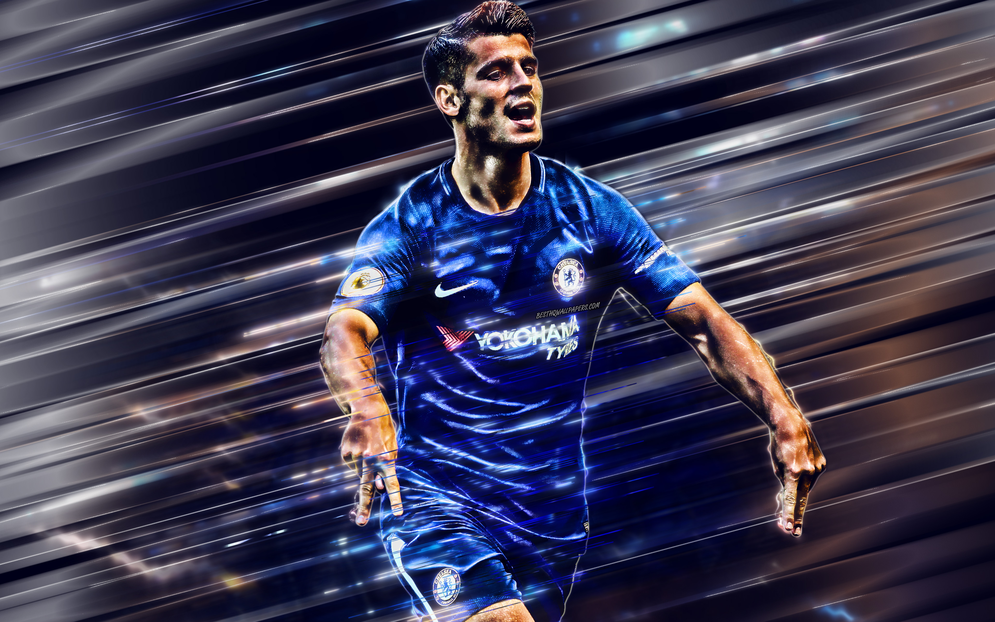 Download mobile wallpaper Sports, Soccer, Spanish, Chelsea F C, Álvaro Morata for free.
