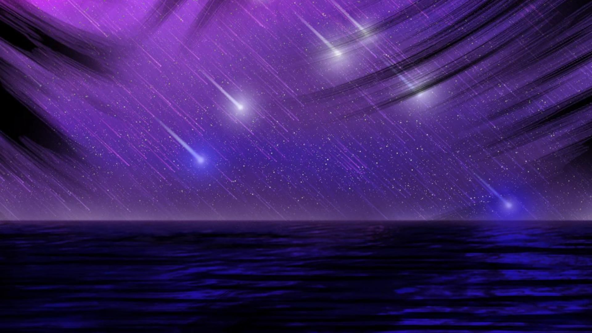 Free download wallpaper Rain, Sea, Ocean, Purple, Artistic on your PC desktop