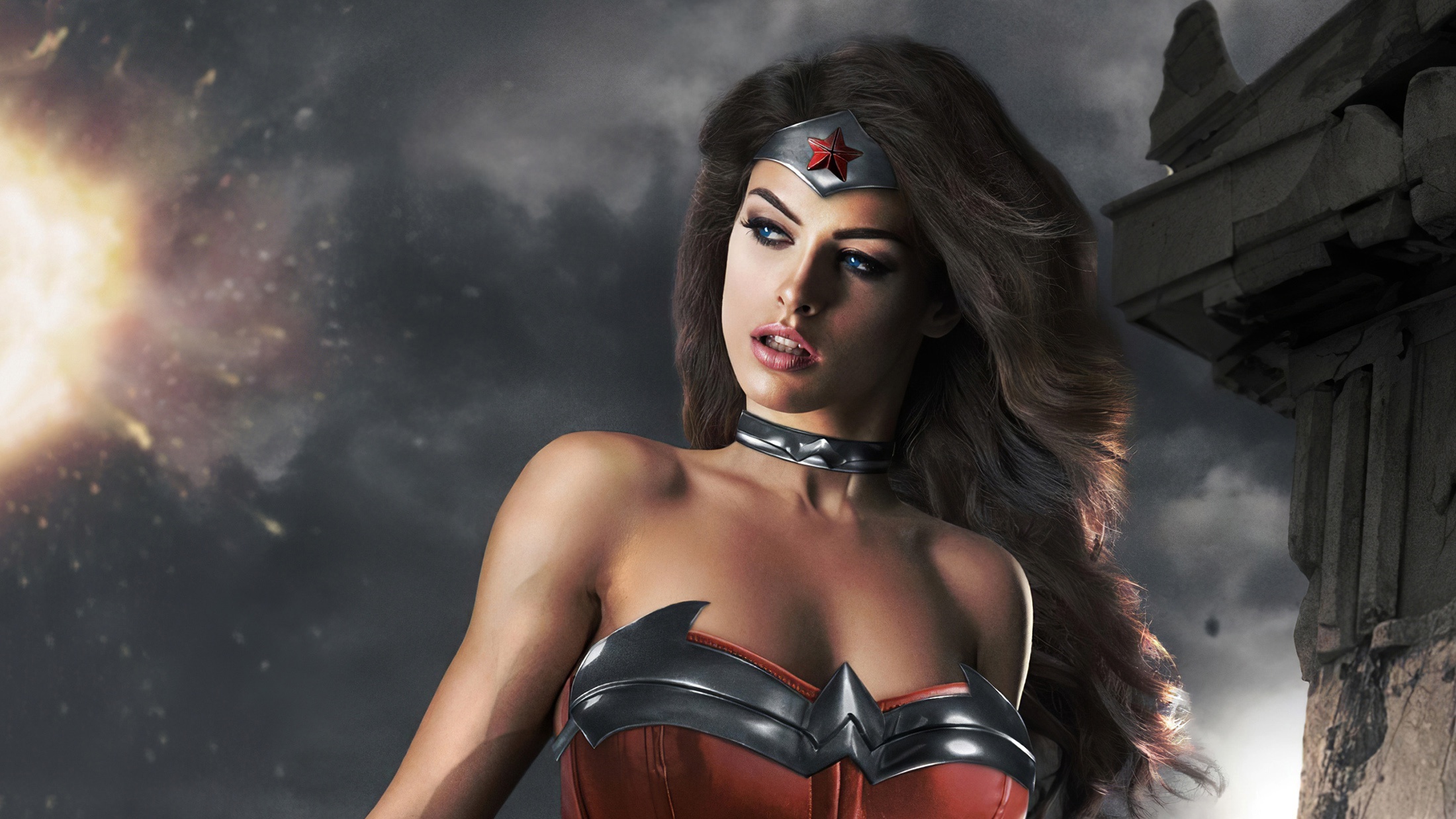 Laden Sie das Frauen, Wonderwoman, Cosplay-Bild kostenlos auf Ihren PC-Desktop herunter