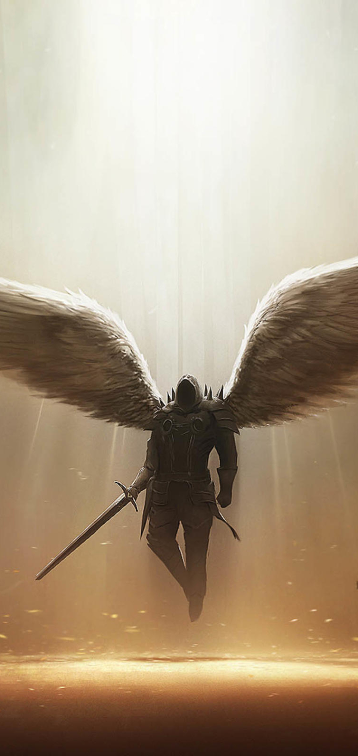 Download mobile wallpaper Diablo, Wings, Angel, Demon, Video Game, Diablo Iii, Angel Warrior, Tyrael (Diablo Iii) for free.