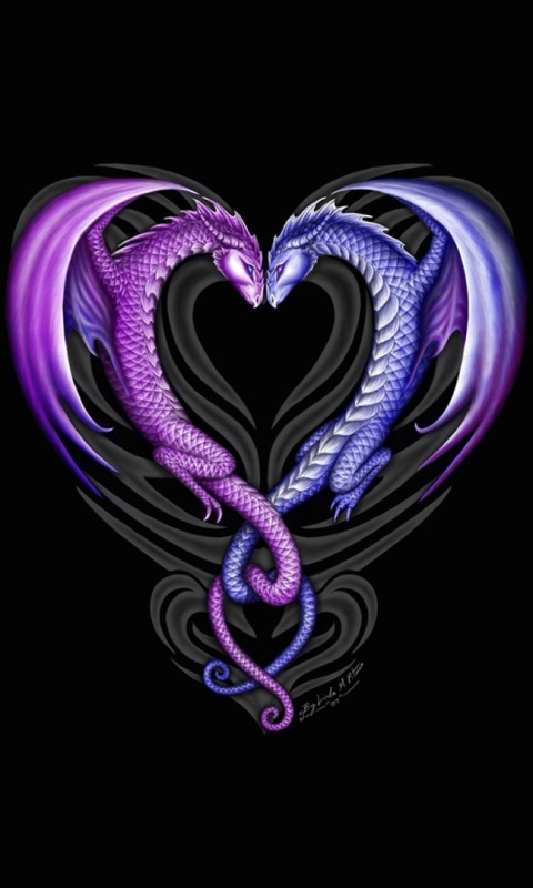 Download mobile wallpaper Fantasy, Dragon, Heart Shaped for free.