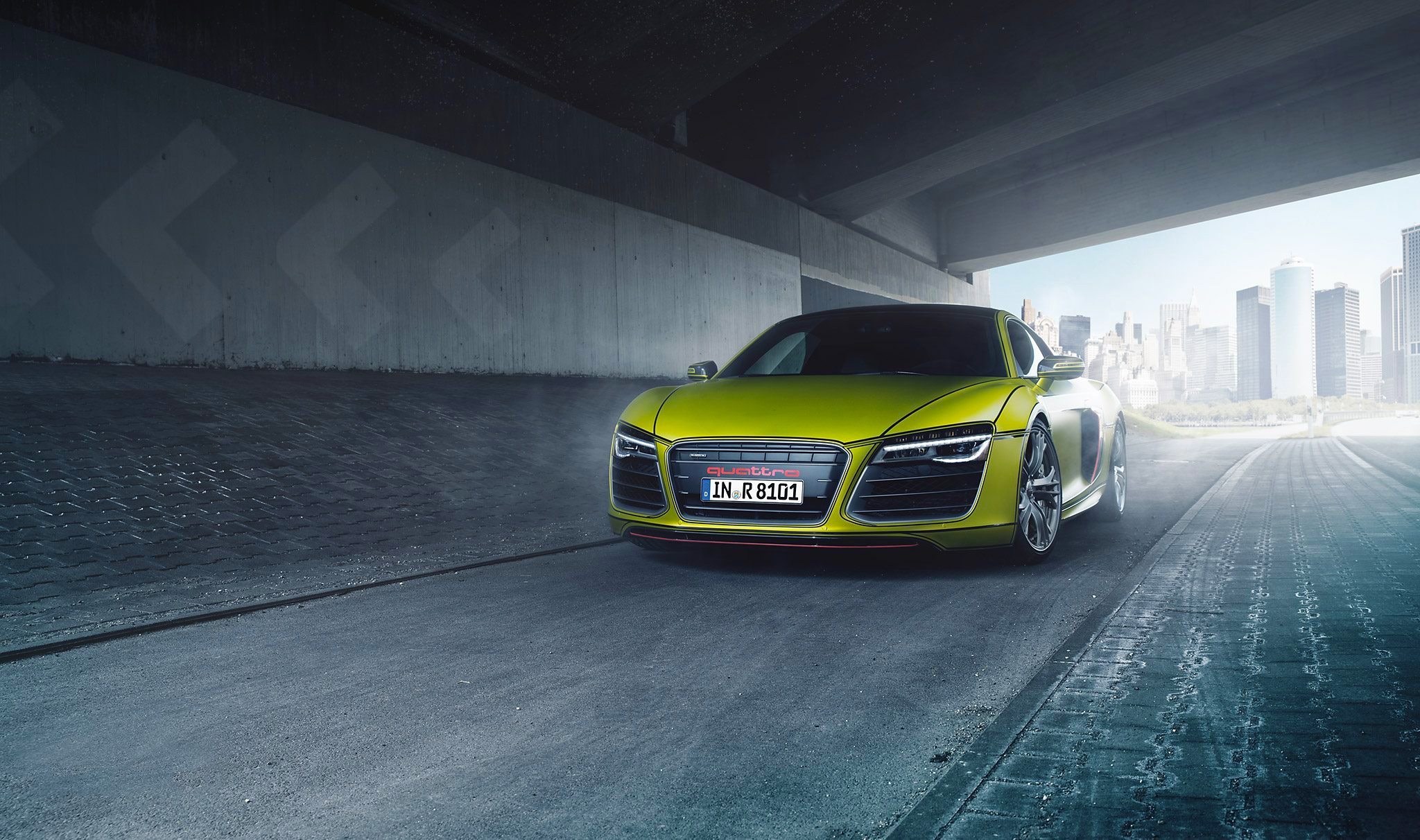 Download mobile wallpaper Audi, Car, Supercar, Audi R8, Vehicles, Green Car, Audi R8 V10 for free.