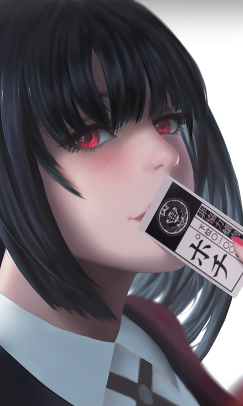 Handy-Wallpaper Rote Augen, Animes, Schwarzes Haar, Yumeko Jabami, Kakegurui Das Leben Ist Ein Spiel kostenlos herunterladen.