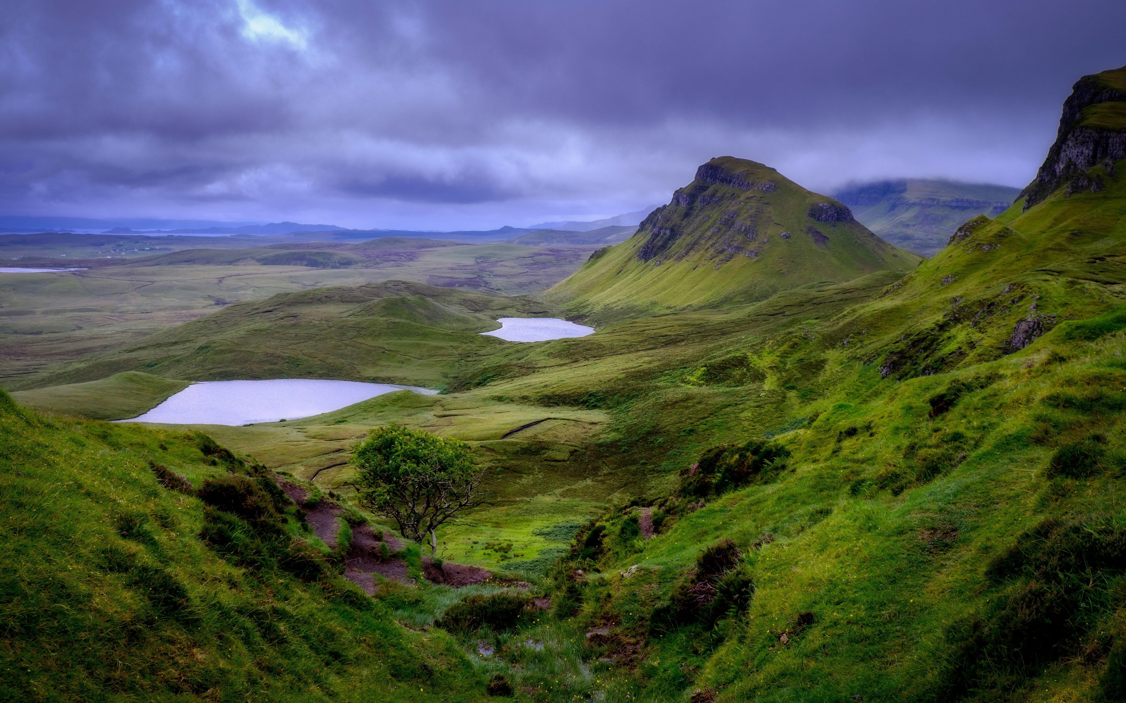 Скачати мобільні шпалери Пейзаж, Природа, Небо, Земля, Шотландія, Хмара, Хілл безкоштовно.