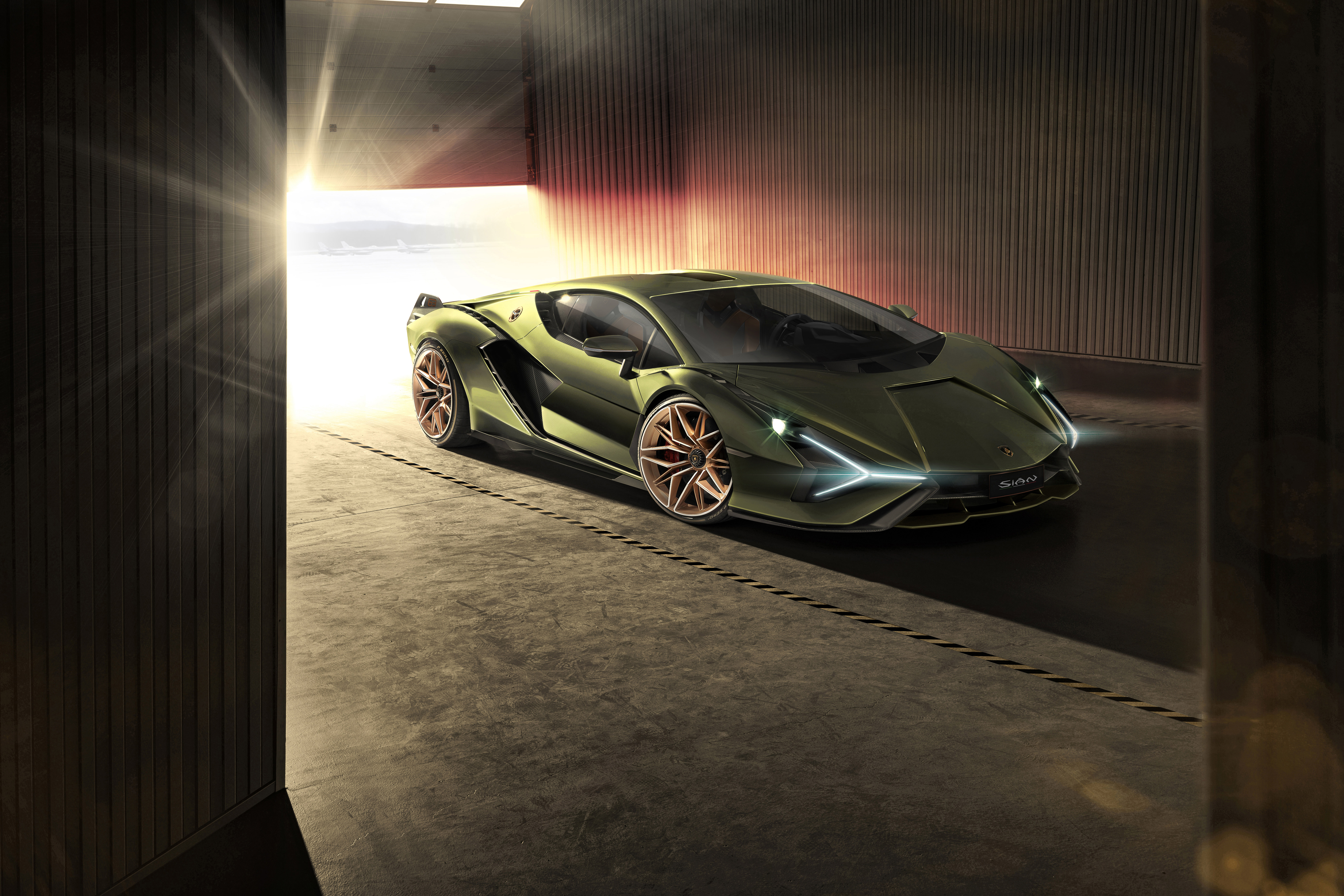 Laden Sie das Lamborghini, Autos, Supersportwagen, Fahrzeuge, Grünes Auto, Lamborghini Sián Fkp37-Bild kostenlos auf Ihren PC-Desktop herunter