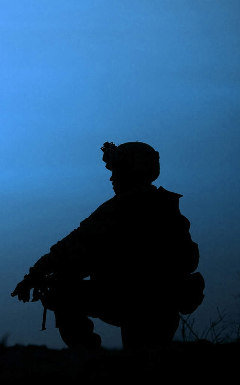 Download mobile wallpaper Silhouette, Military, Soldier for free.